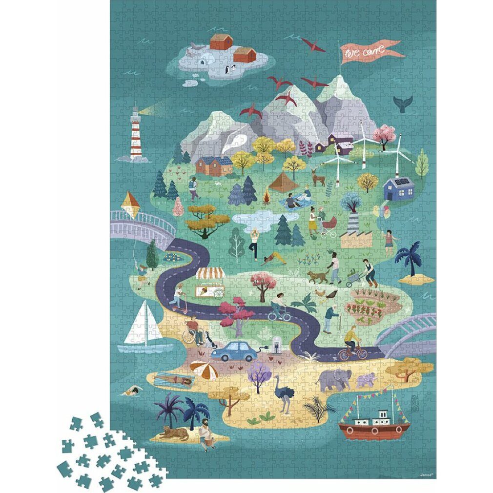 Janod Puzzle Puzzle Reise zur Insel Harmony 1500 Teile, Puzzleteile