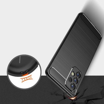CoverKingz Handyhülle Hülle für Samsung Galaxy A33 5G Handyhülle Silikon Case Cover 16,21 cm (6,4 Zoll), Handyhülle Bumper Silikoncover Softcase Carbonfarben