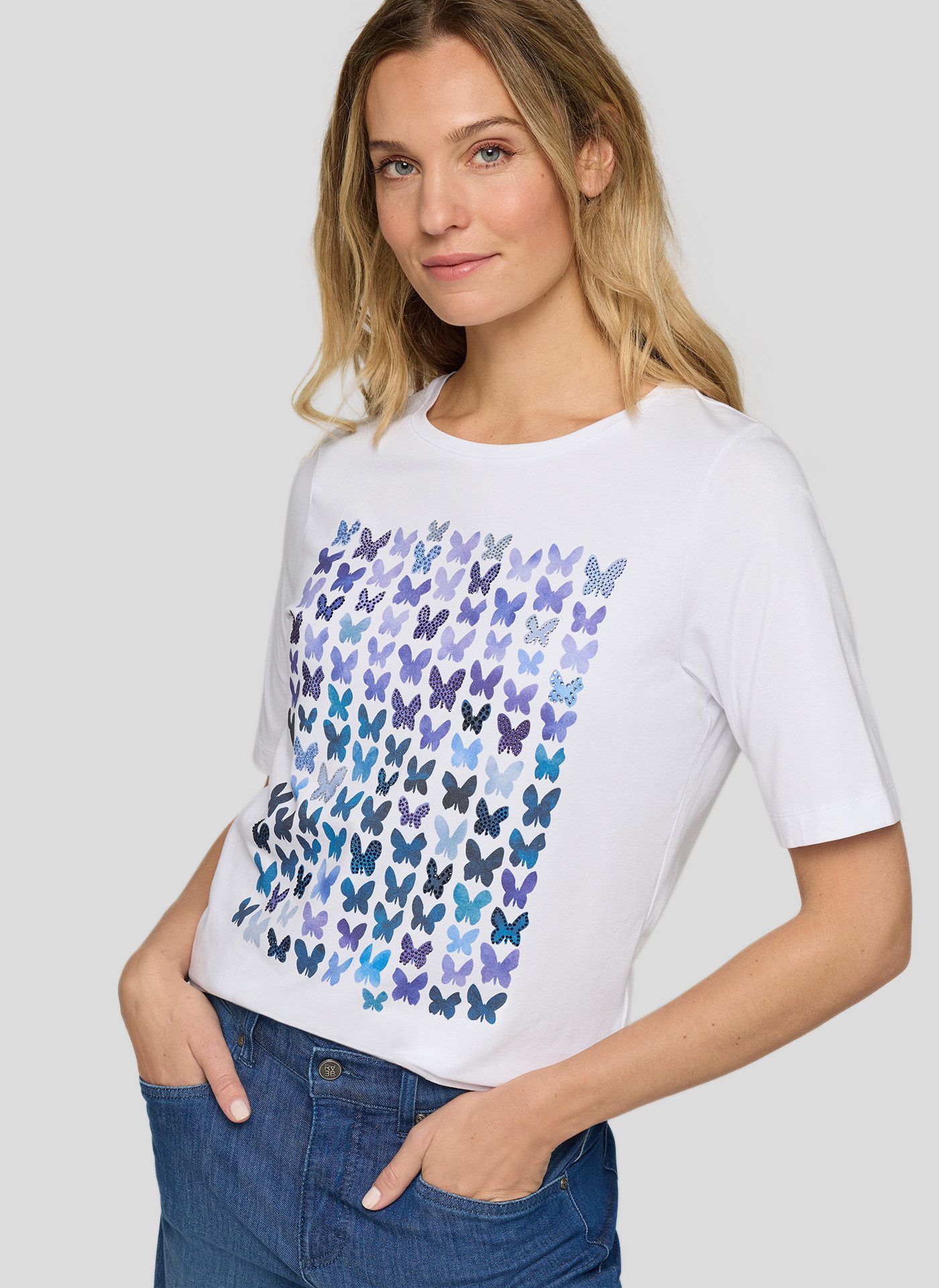 Rabe T-Shirt mit Schmetterling Print günstig online kaufen
