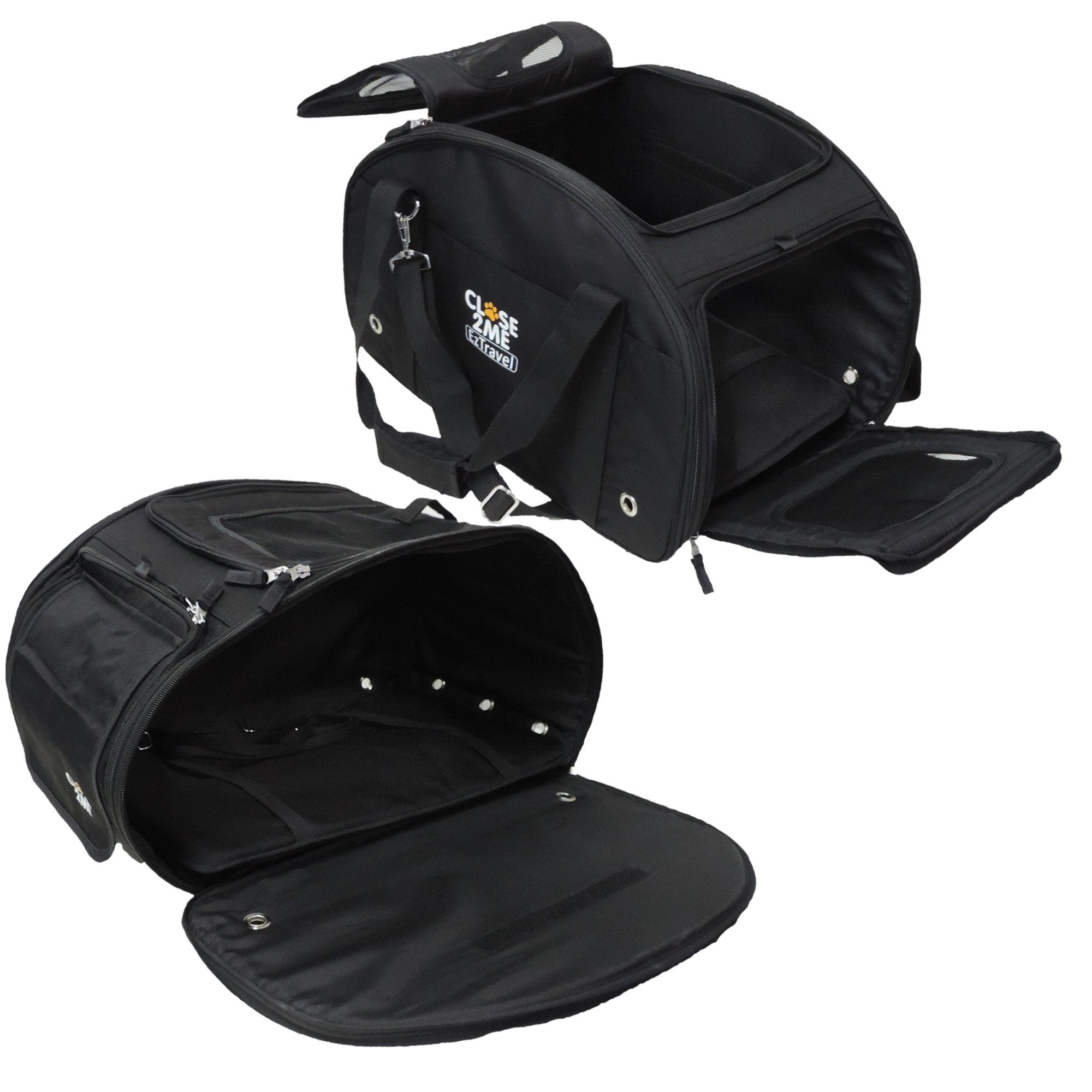 Eichhorn Kinderwagen Tiertransporttasche Close2Me Travel Deluxe Haustier-Tragetasche bis 10,00 kg, mit extra viel Platz, gepolstertem Liegepad und 2x Anleinmöglichkeit