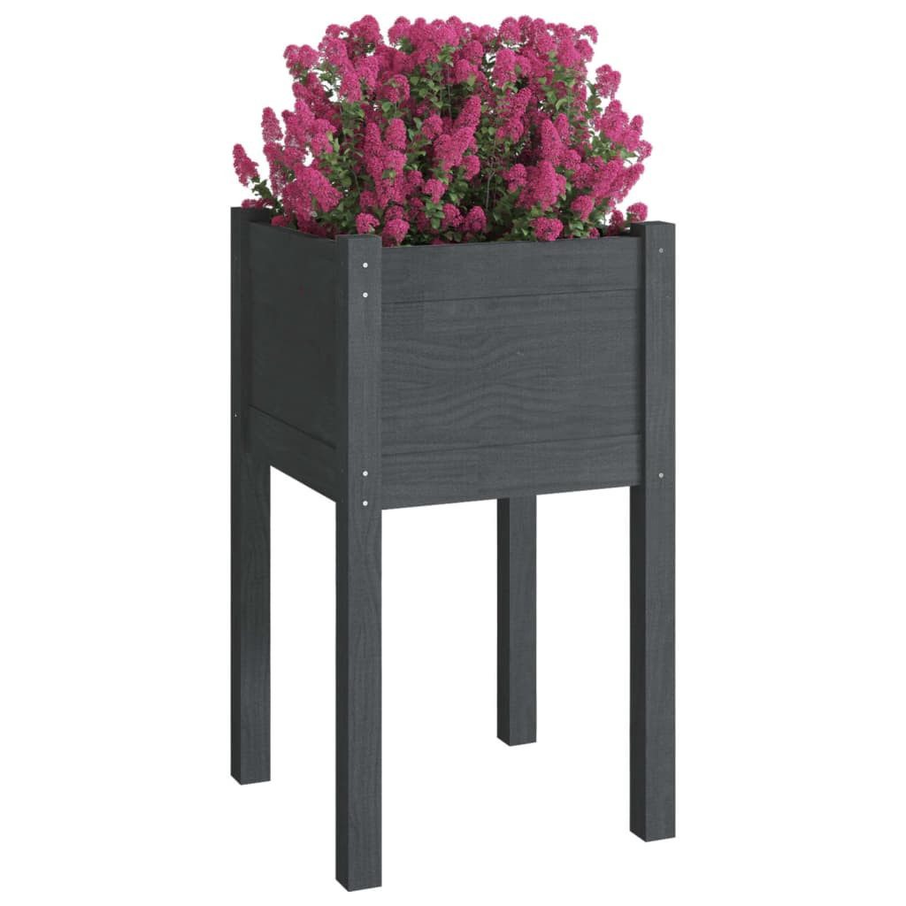 vidaXL Blumentopf Pflanzkübel 2 Stk. Grau günstig online kaufen