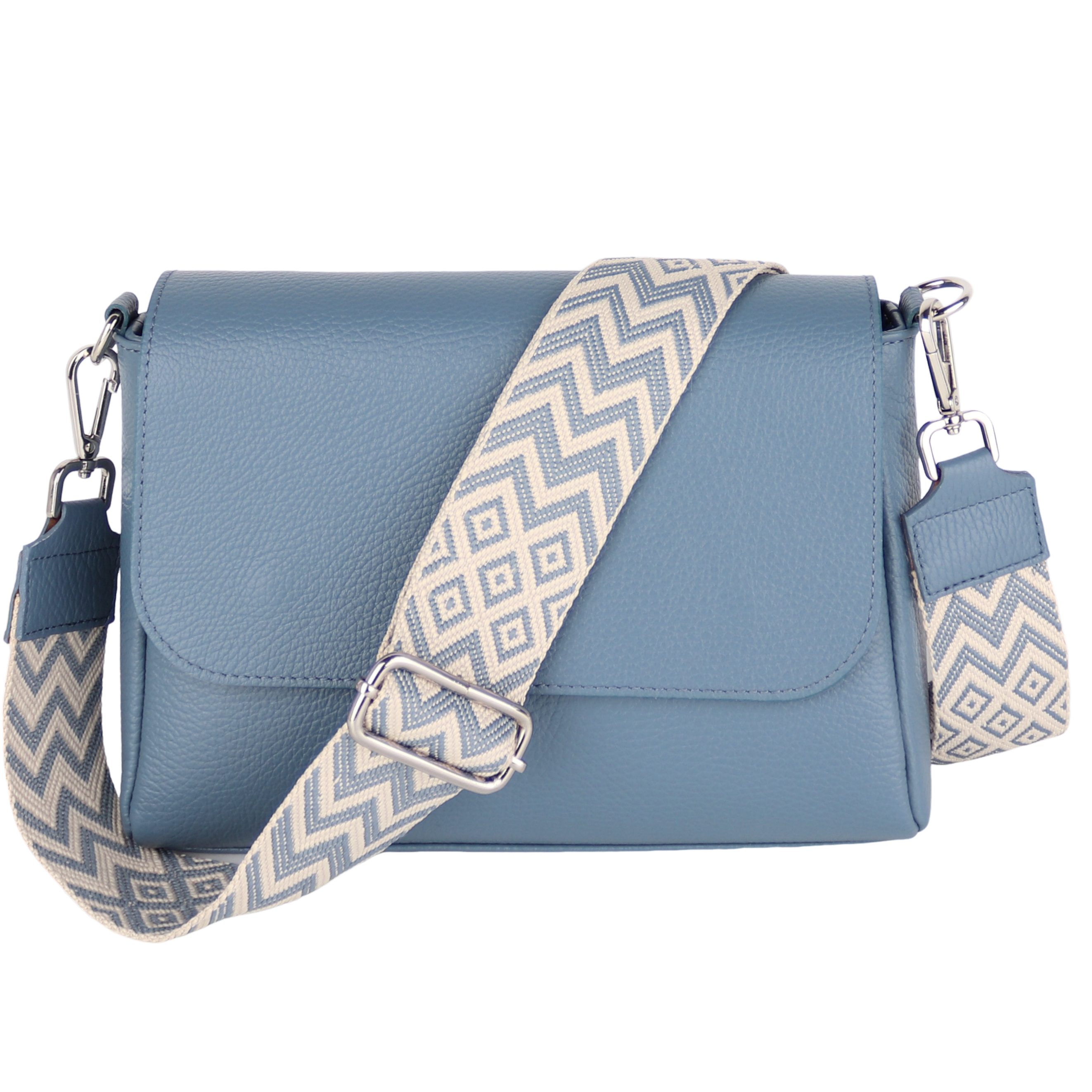 Umhängetasche Damen, Crossbody Bag, Echtleder Made in Italy
