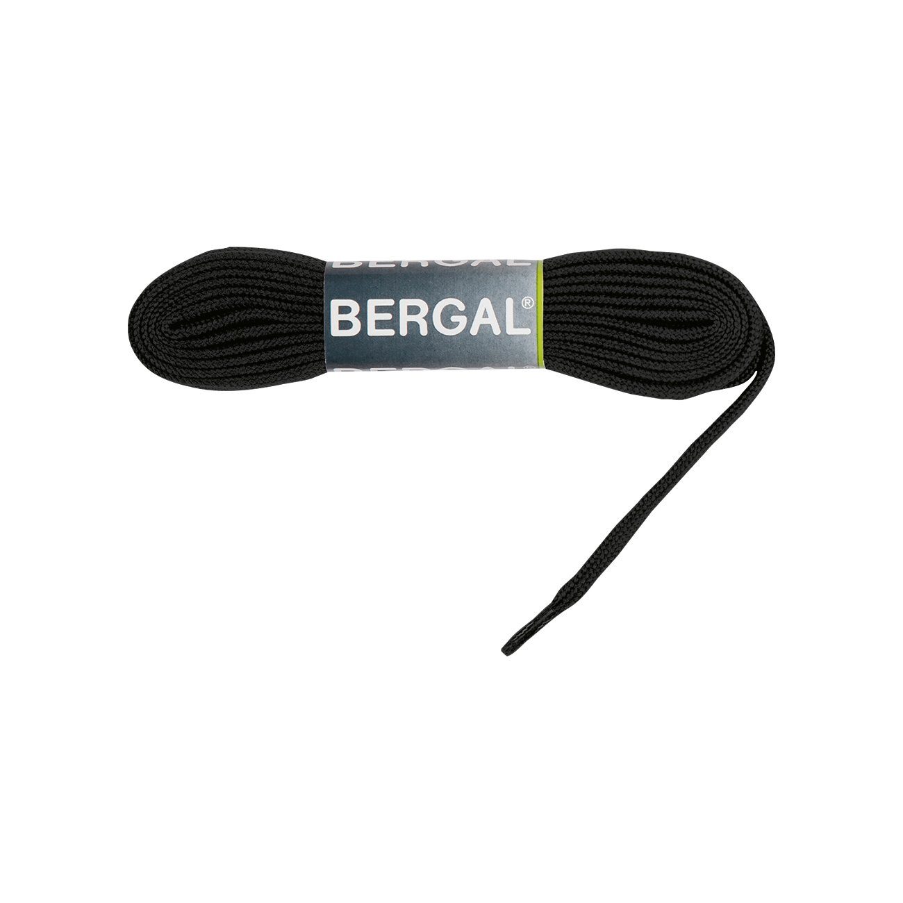 Bergal Schnürsenkel Sneaker Laces - Flach - 10 mm Breit Schwarz