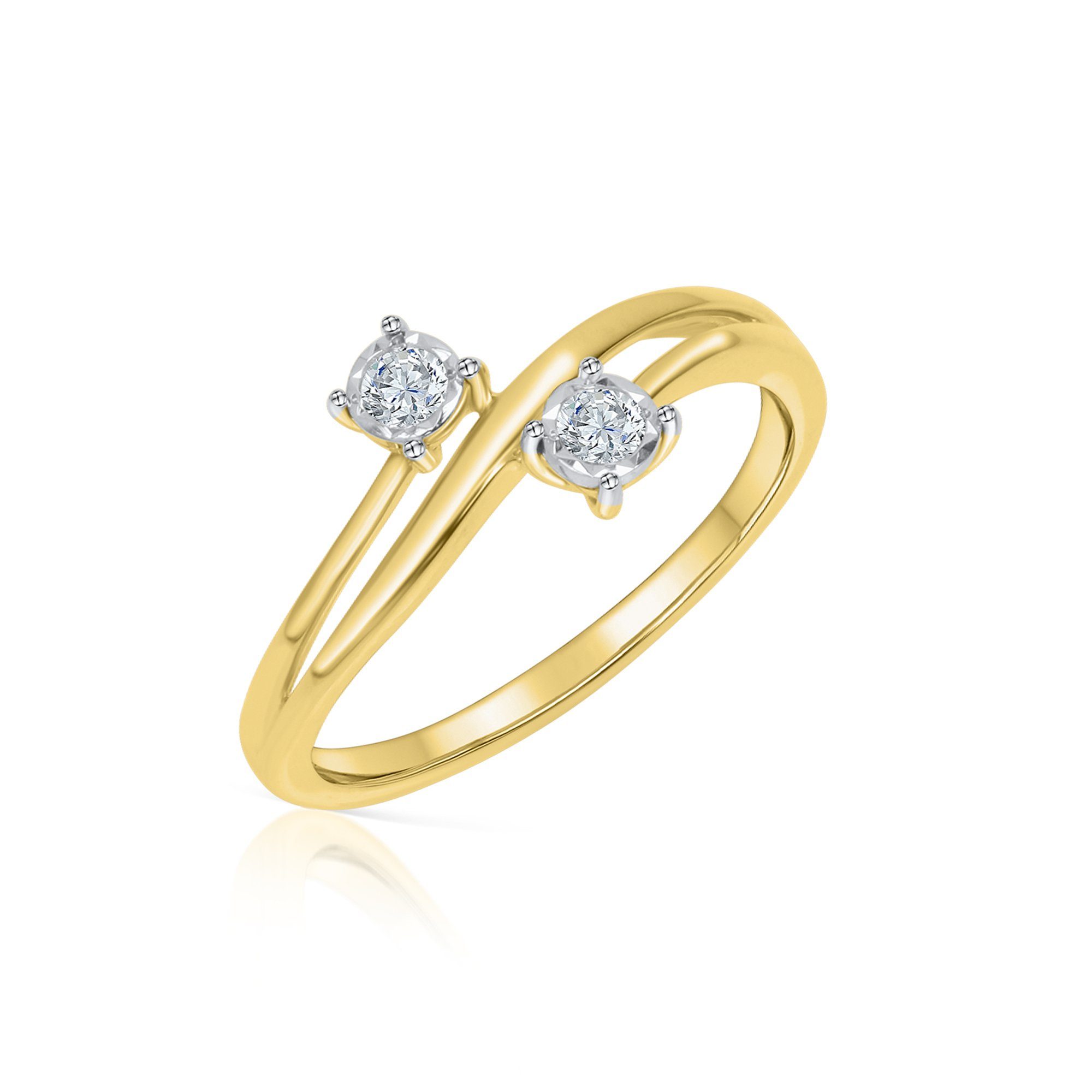 Diamonds by Ellen K. Fingerring 585 Gold gelb zweifarbig Brilliant | Goldringe