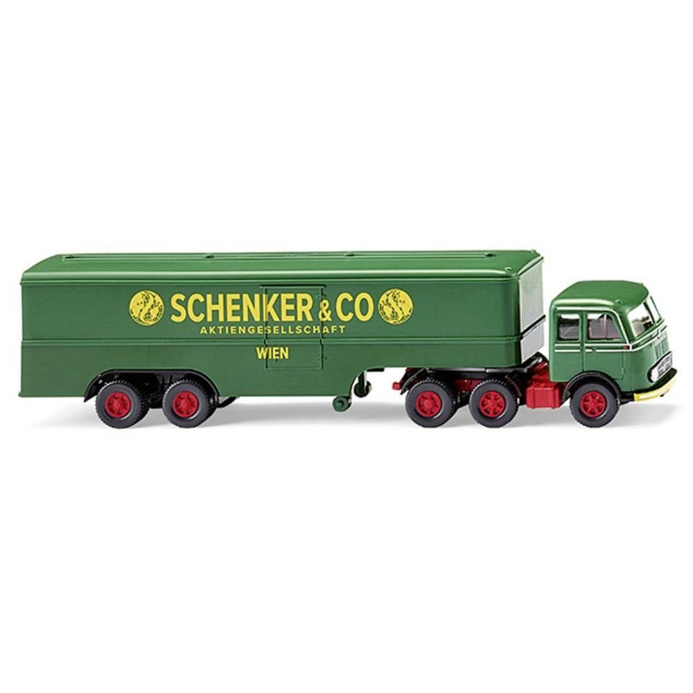 Modelleisenbahn-Straße H0 MB LPS 333 Koffersattelzug "Schenker"