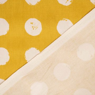 Prestigious Textiles Stoff Panama Dekostoff Baumwollstoff Zero Saffron Punkte gelb weiß 140cm, pflegeleicht
