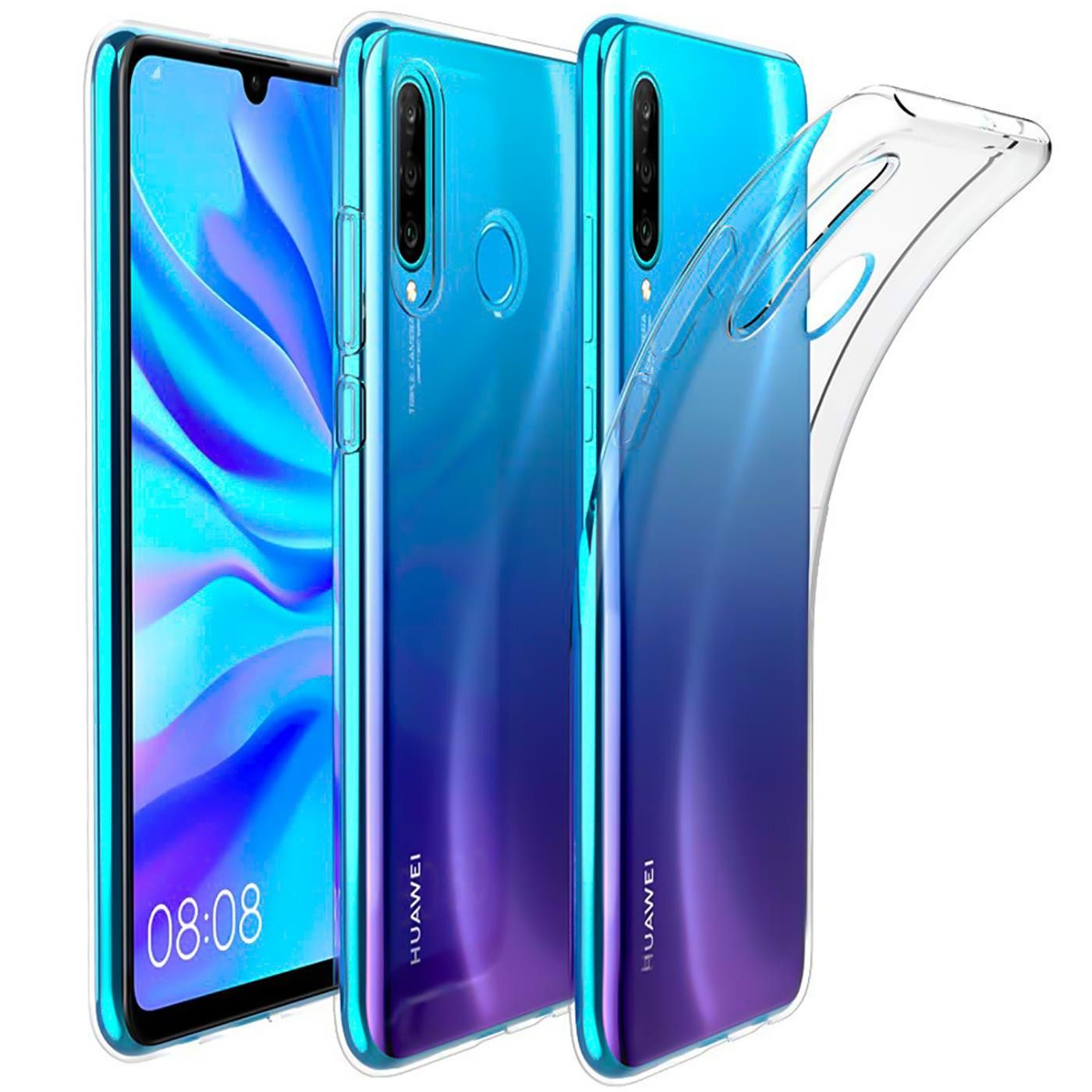 CoolGadget Handyhülle Transparent Ultra Slim Case für Huawei P30 Lite 6,2 Zoll, Silikon Hülle Dünne Schutzhülle für Huawei P30 Lite Hülle