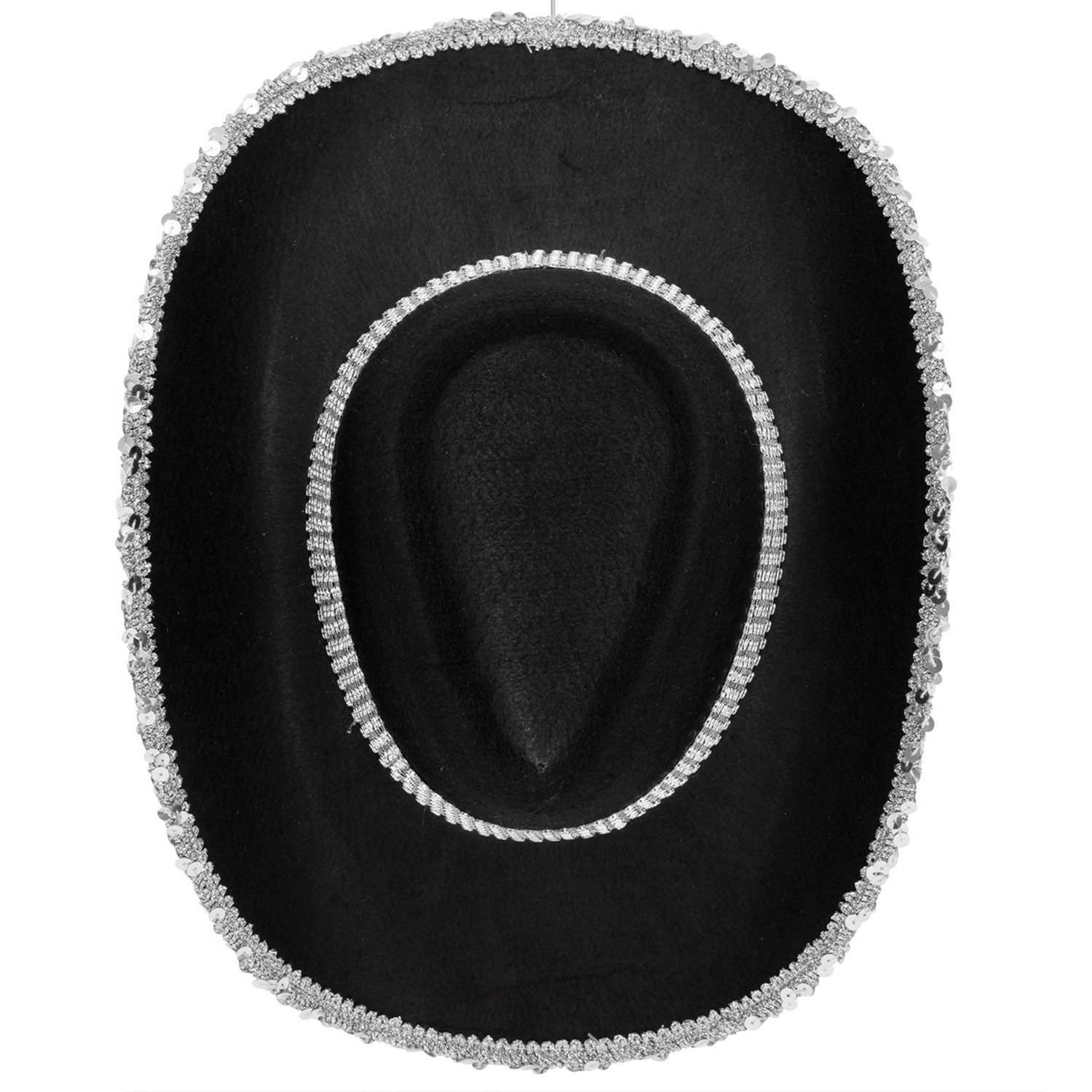 Widmann S.r.l. Kostüm Strass Cowboyhut für Erwachsene, Schwarz