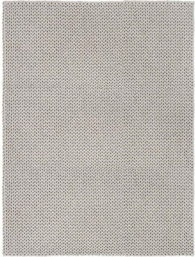 Wollteppich Morton, LUXOR living, rechteckig, Höhe: 12 mm, Handweb Teppich, Filz-Struktur, reine Wolle, handgewebt, Strick-Optik