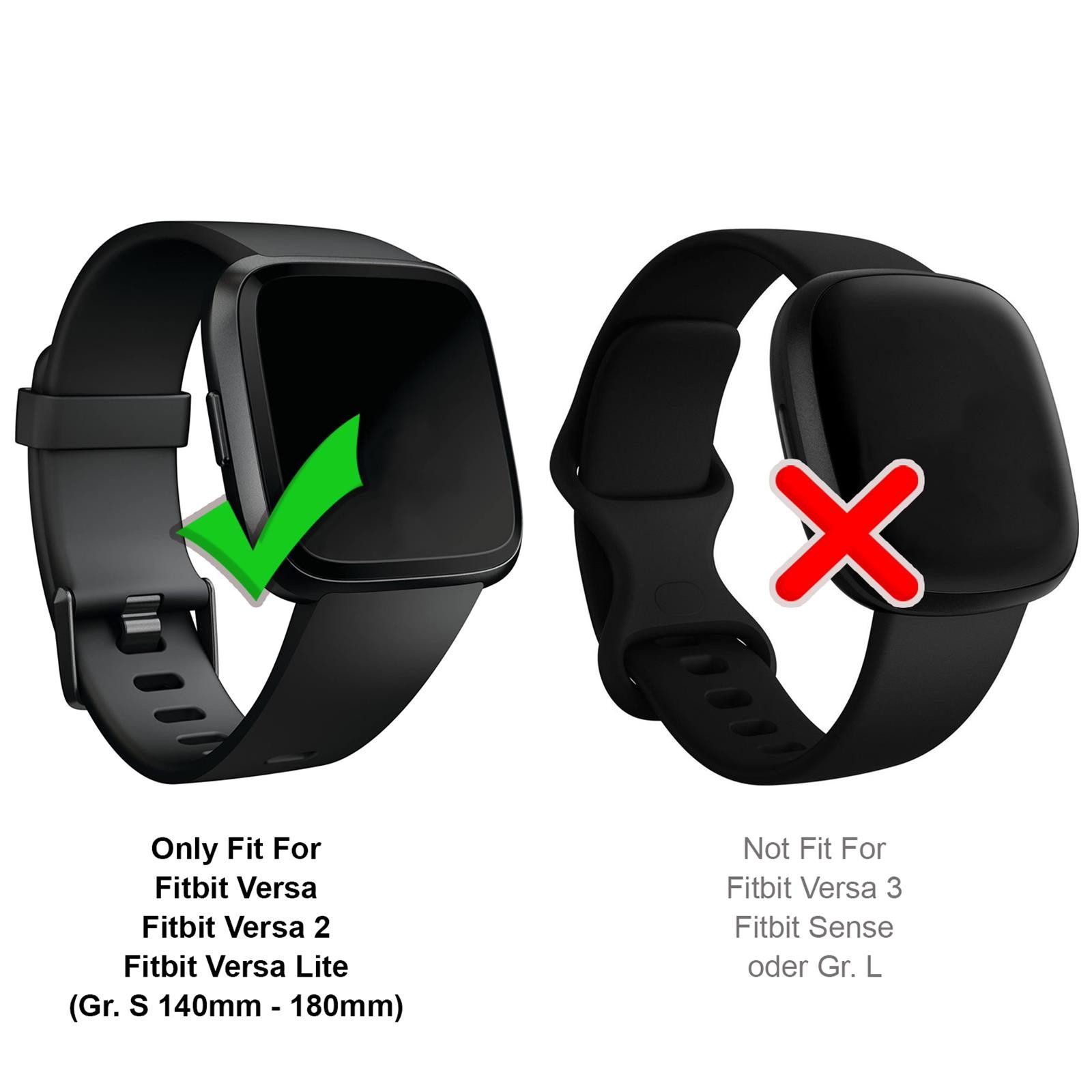 CoolGadget Smartwatch-Armband Fitnessarmband aus TPU / Silikon, für Fitbit Versa / Lite Sport Uhrenarmband Fitness Band Unisex Größe S