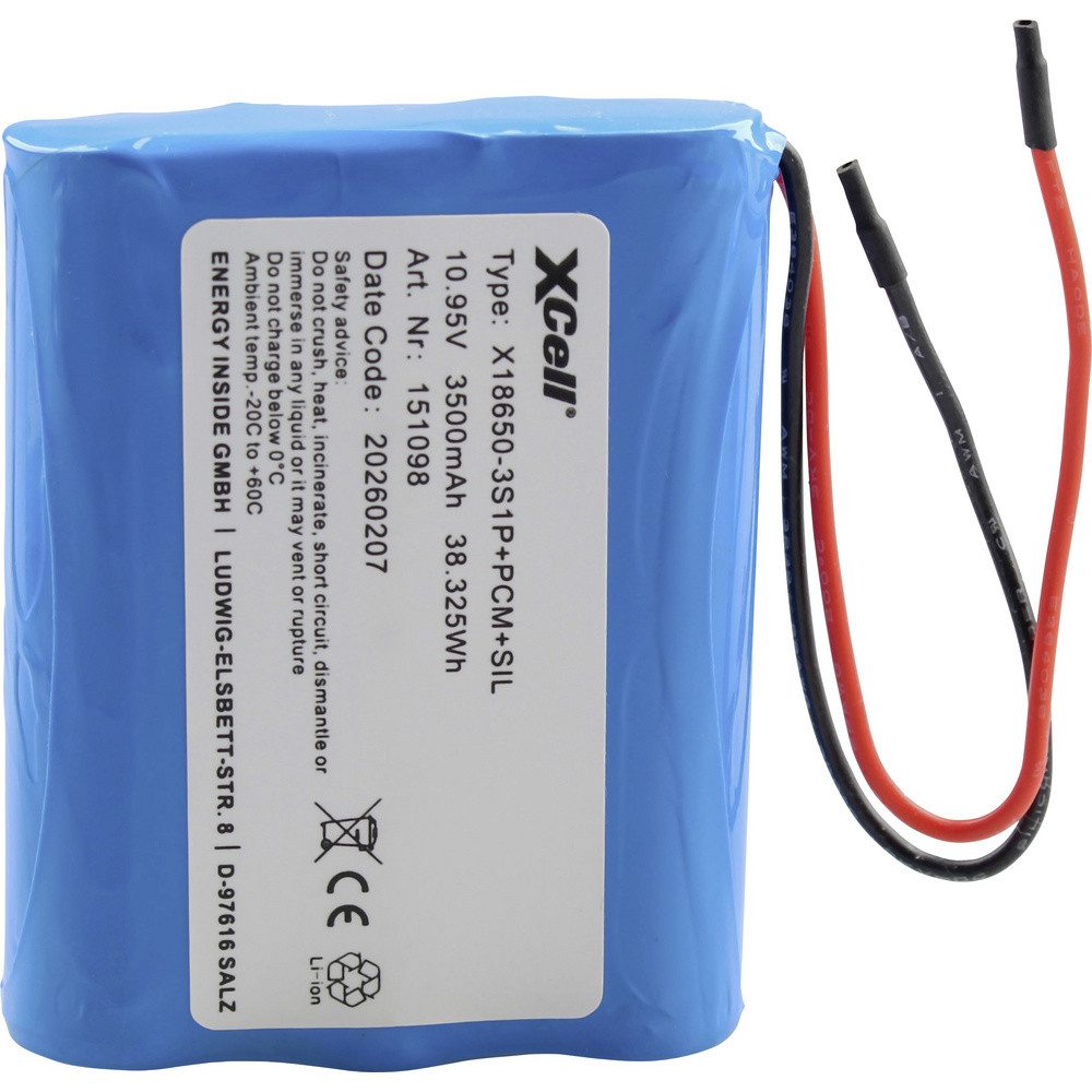 XCell XCell Spezial-Akku 3x 18650 Li-Ion 11.1 V 3500 Akkupacks 3500 mAh