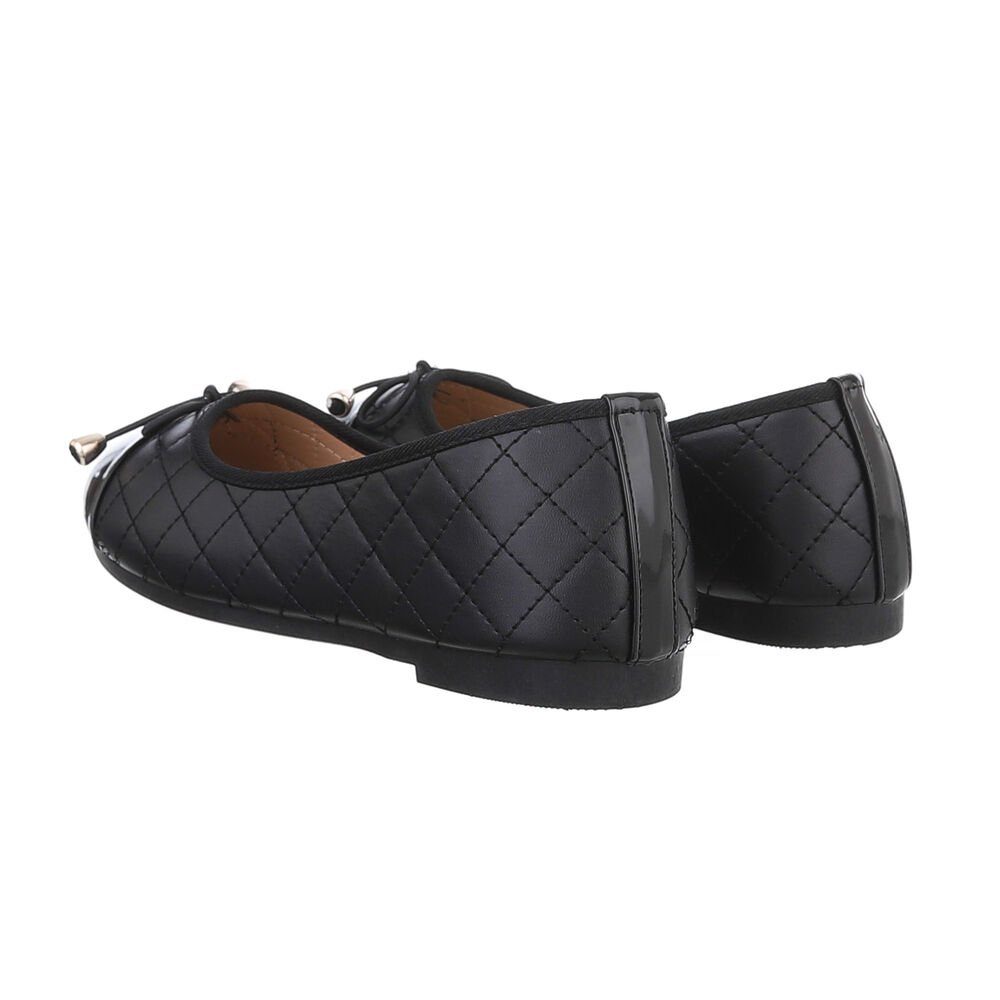 Ital-Design Damen Freizeit Ballerina (85894063) Blockabsatz Klassische Ballerinas in Schwarz