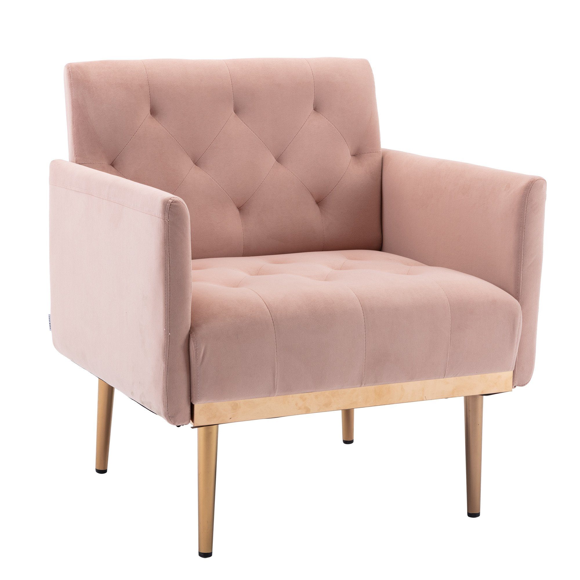 roségoldenen Vierbeiniger Füßen Akzentstuhl, OKWISH mit Stuhl, rosa Esszimmerstuhl Freizeitsessel