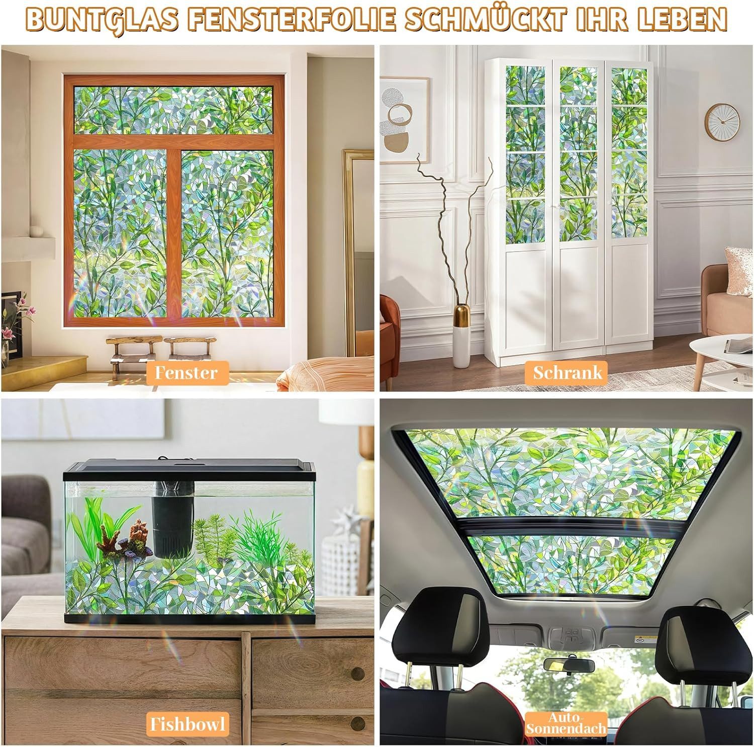 Coonoor Fensterfolie Selbsthaftend Blickdicht Sichtschutzfolie Fenster 3D Fensterfolie – Bild 5 von 5