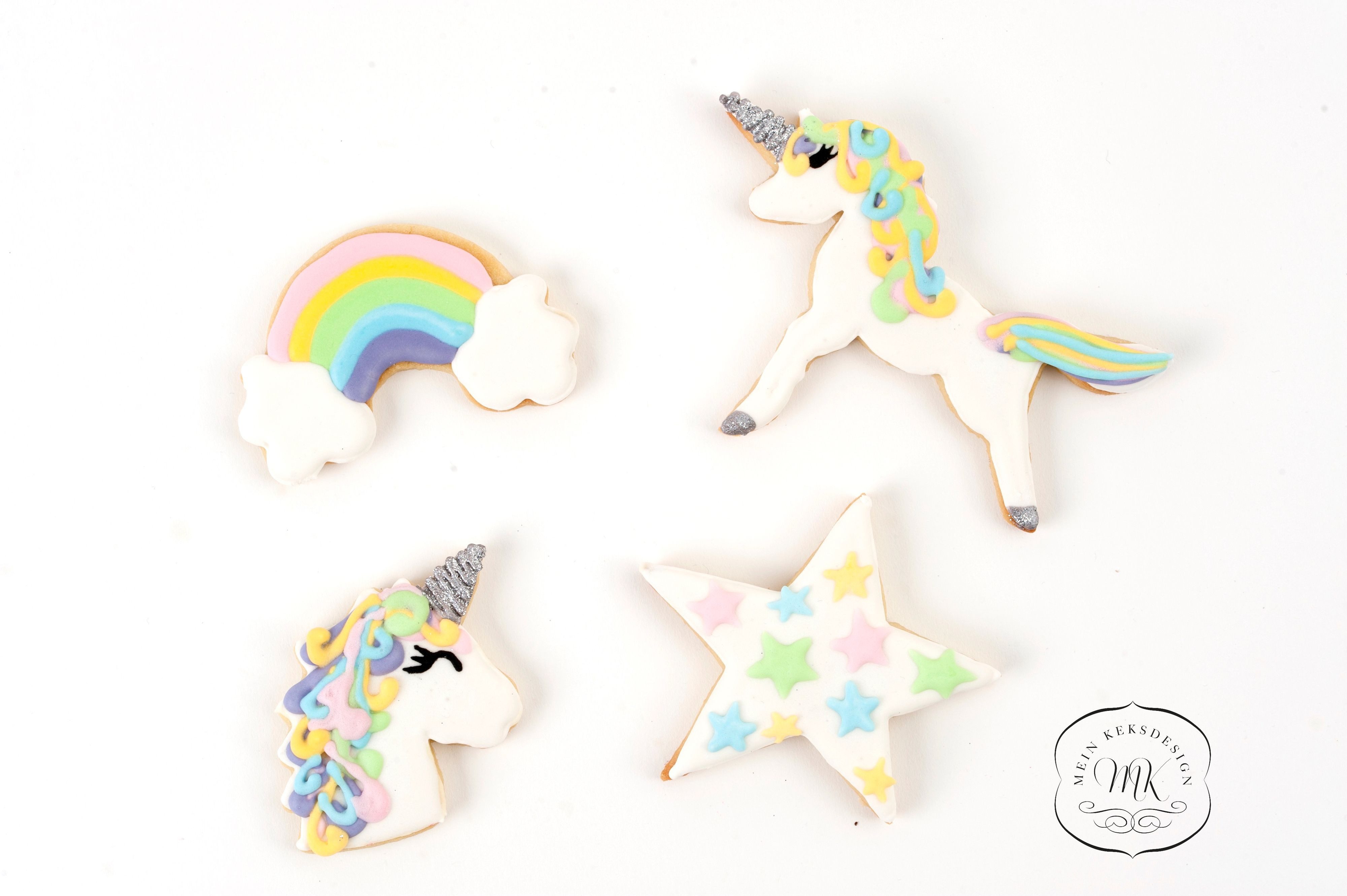 EinhornLiebe Ausstechform Keks Ausstecher 4er Set - Einhorn, Stern, Regenbogen, Einhornkopf, Edelstahl, (4-St)