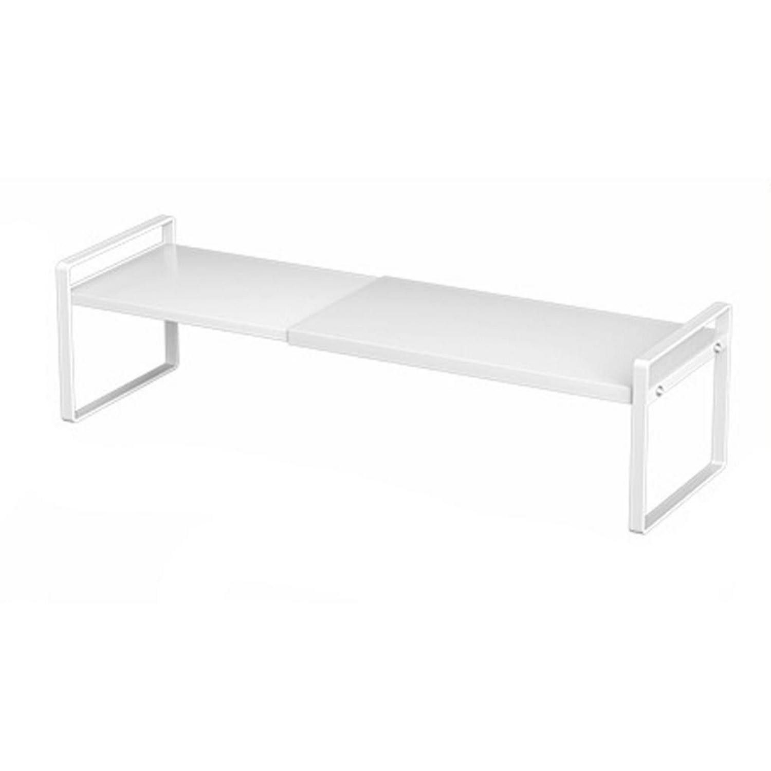 LuxusKollektion Teleskopregal Schrankregal erweiterbar Organizer Weiß 35-65cm, 1-tlg.