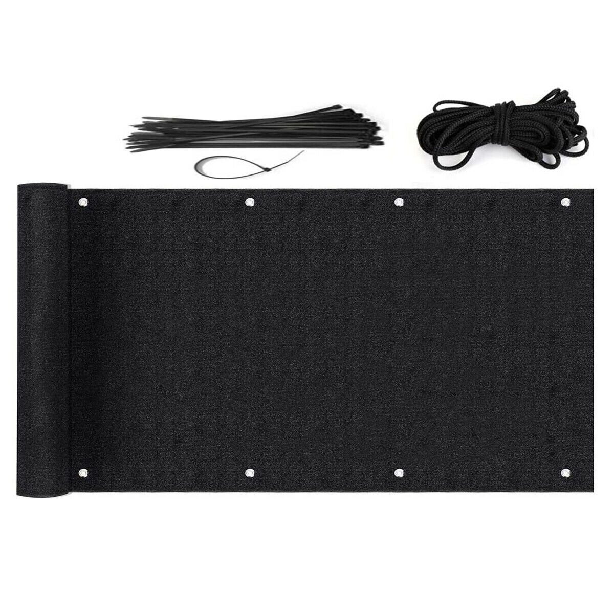 Sekey Balkonsichtschutz Balkon Sichtschutz aus 220g/m² HDPE Balkonbespannung zum Zuschneiden Robustes und wetterfestes Material mit Kordel und Kabelbinder