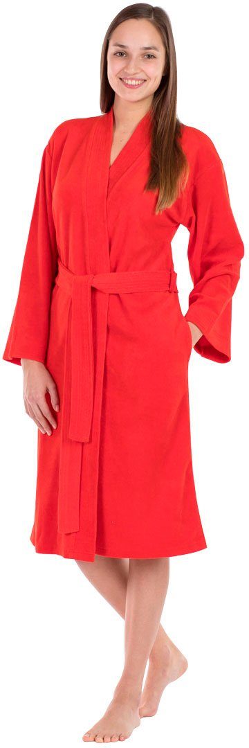 framsohn frottier Damenbademantel Jersey, Kurzform, Jersey, Kimono-Kragen, günstig online kaufen