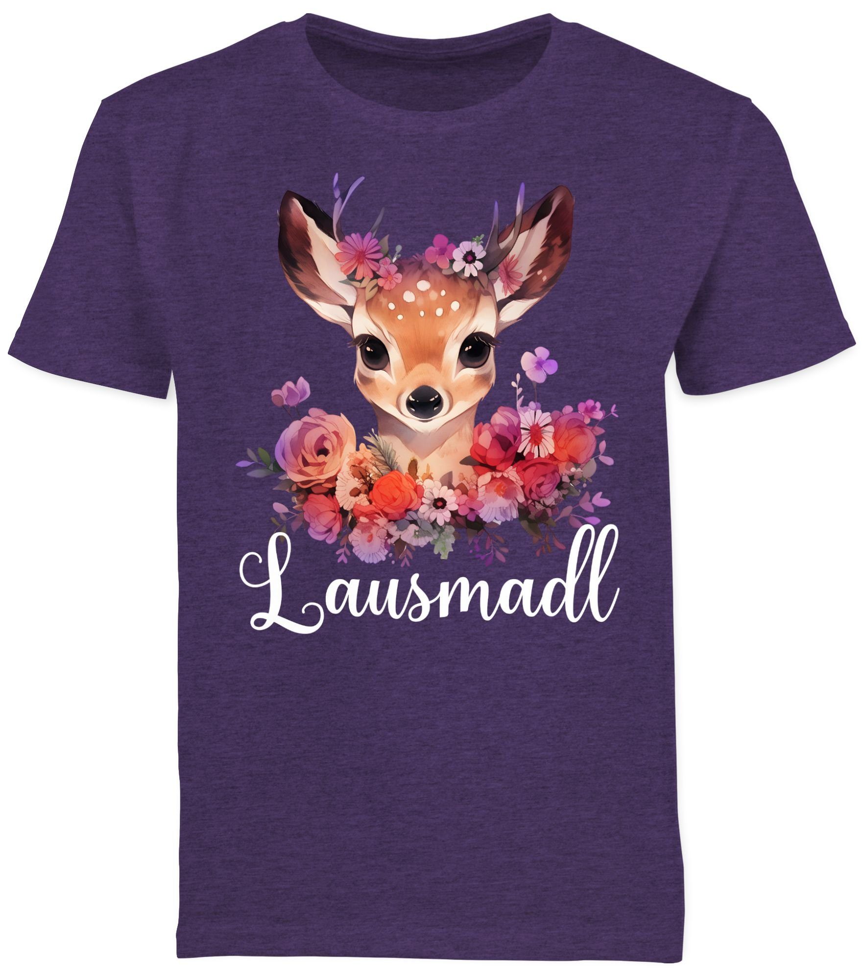 Shirtracer T-Shirt Lausmadl für Lausmädchen Lausdrindl Oktoberfest Lila Lausmadel 02 Outfit Mode Kinder Meliert