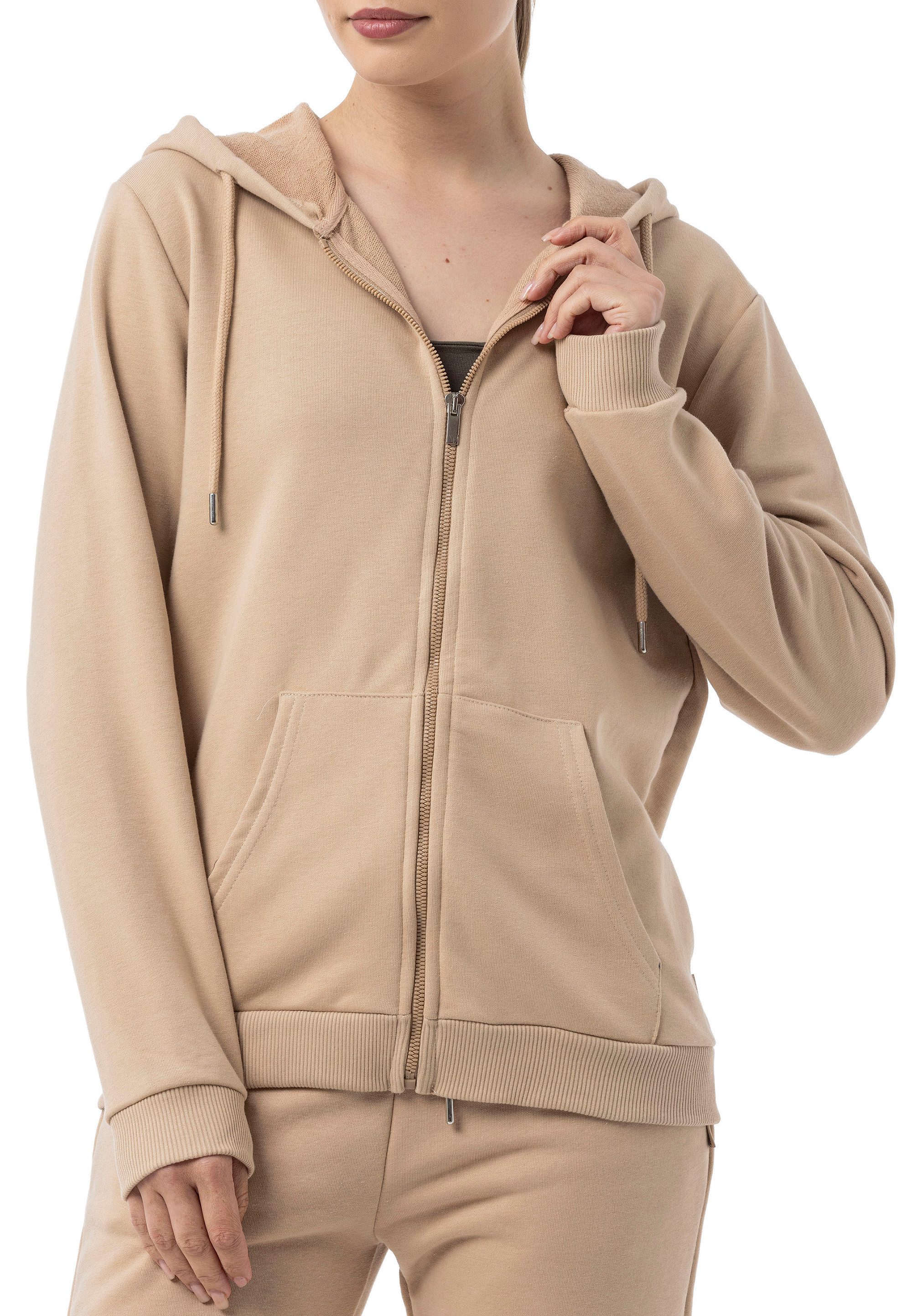 RedBridge Kapuzensweatjacke Basic mit Zipper und Kordelzug