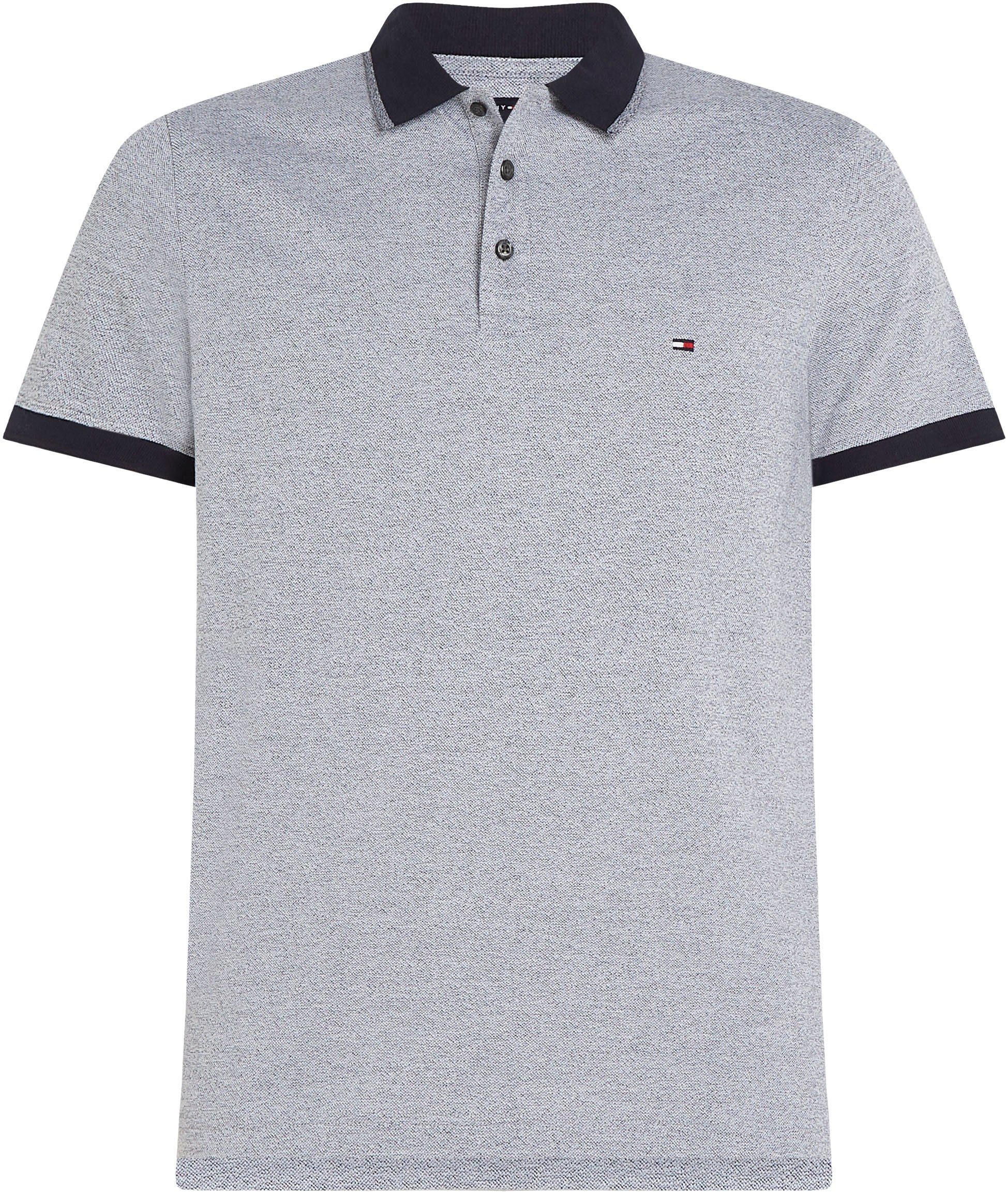 Poloshirt Tommy Sky SLIM Hilfiger / TIPPED MOULINE Mouline POLO Desert White