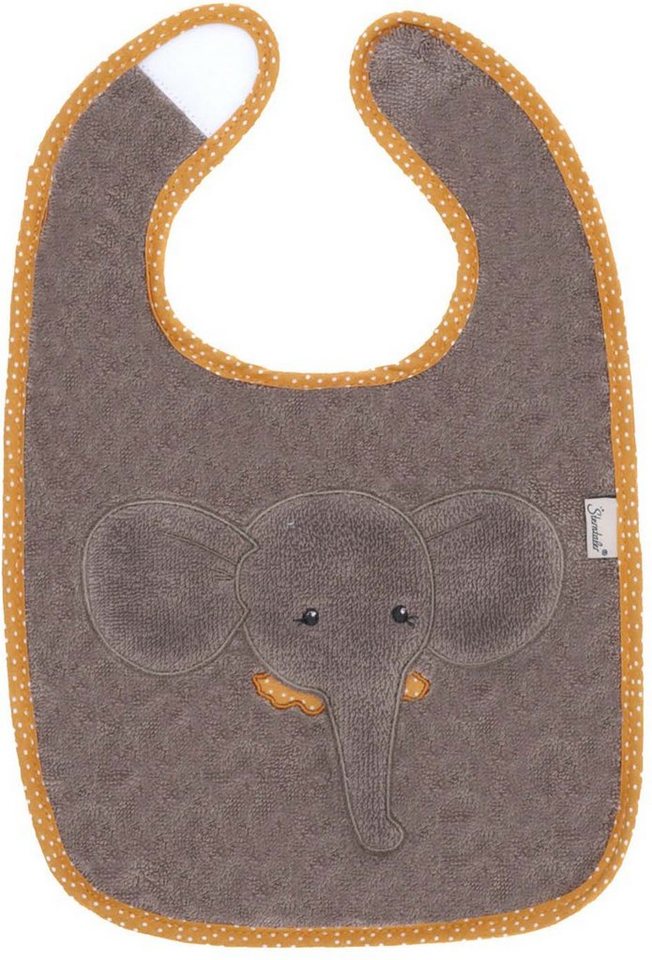 Sterntaler® Elefant Mit Lätzchen Rückseite Eddy, feuchtigkeitsundurchlässiger Klettlätzchen,