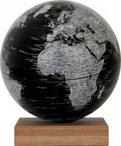 emform® Globus Ø 25cm, schwarz, (Set, 2-tlg), Weltkugel mit Holzsockel Eiche, Schülerglobus magnetisch abnehmbar