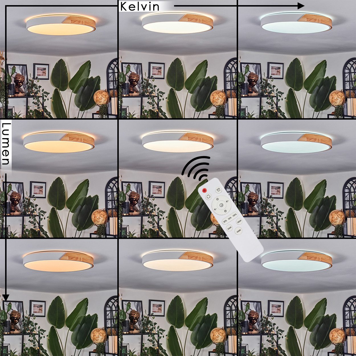 hofstein Deckenleuchte Deckenlampe aus Metall/Holz/Kunststoff in Natur/Weiß günstig online kaufen