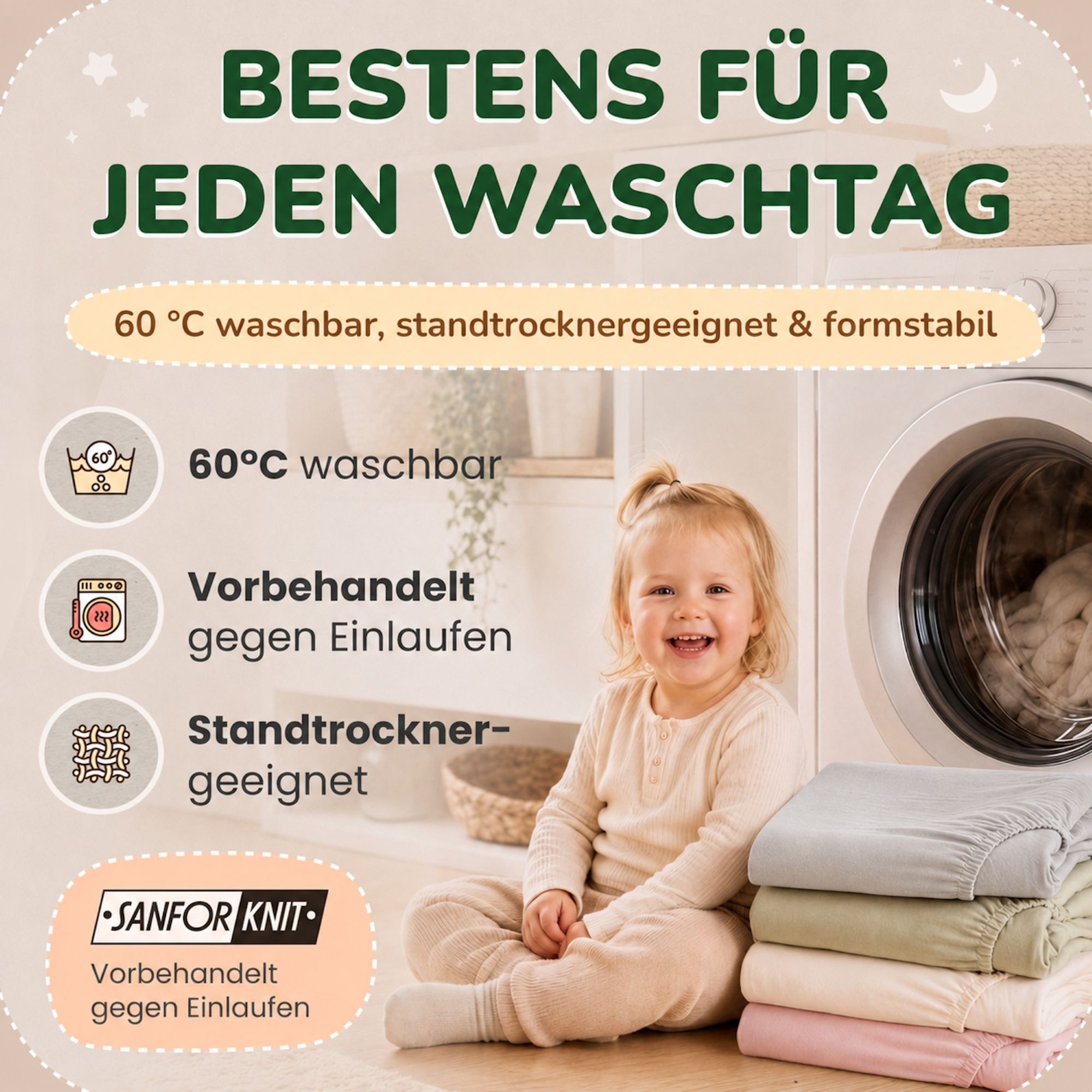 leevitex® Spannbettlaken in verschiedenen Größen und Farben, Jersey aus 100% Baumwolle, Jersey, Gummizug: rundum, (1 Stück), für Kinder- & Standardmatratzen, OE – Bild 4 von 5