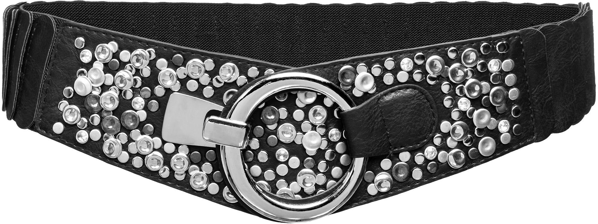 Caspar Taillengürtel GU300-N elastisch breit für Damen mit Stretch und Niet günstig online kaufen