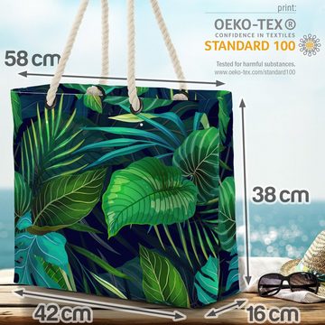 VOID Strandtasche (1-tlg), Flat Exotic Plants Beach Bag muster exotisch floral palme Sommer Urwald Blatt