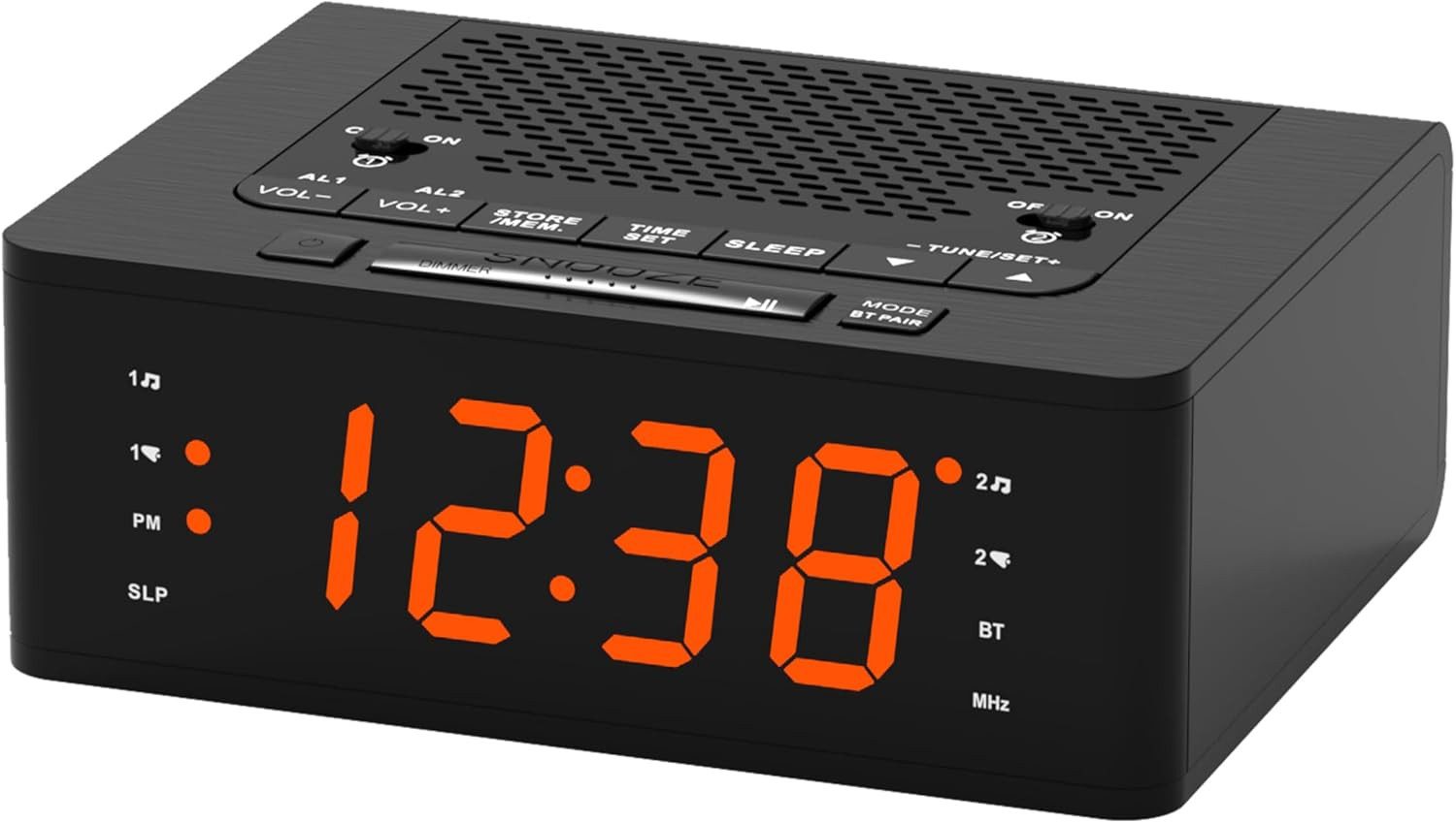 iTOMA Radiowecker Digitaler Bluetooth-Wecker mit FM-Radio, Dual-Alarm & LED-Anzeige Bluetooth, FM-Radio, Sleep-Timer, Dimmfunktion, modernes Design
