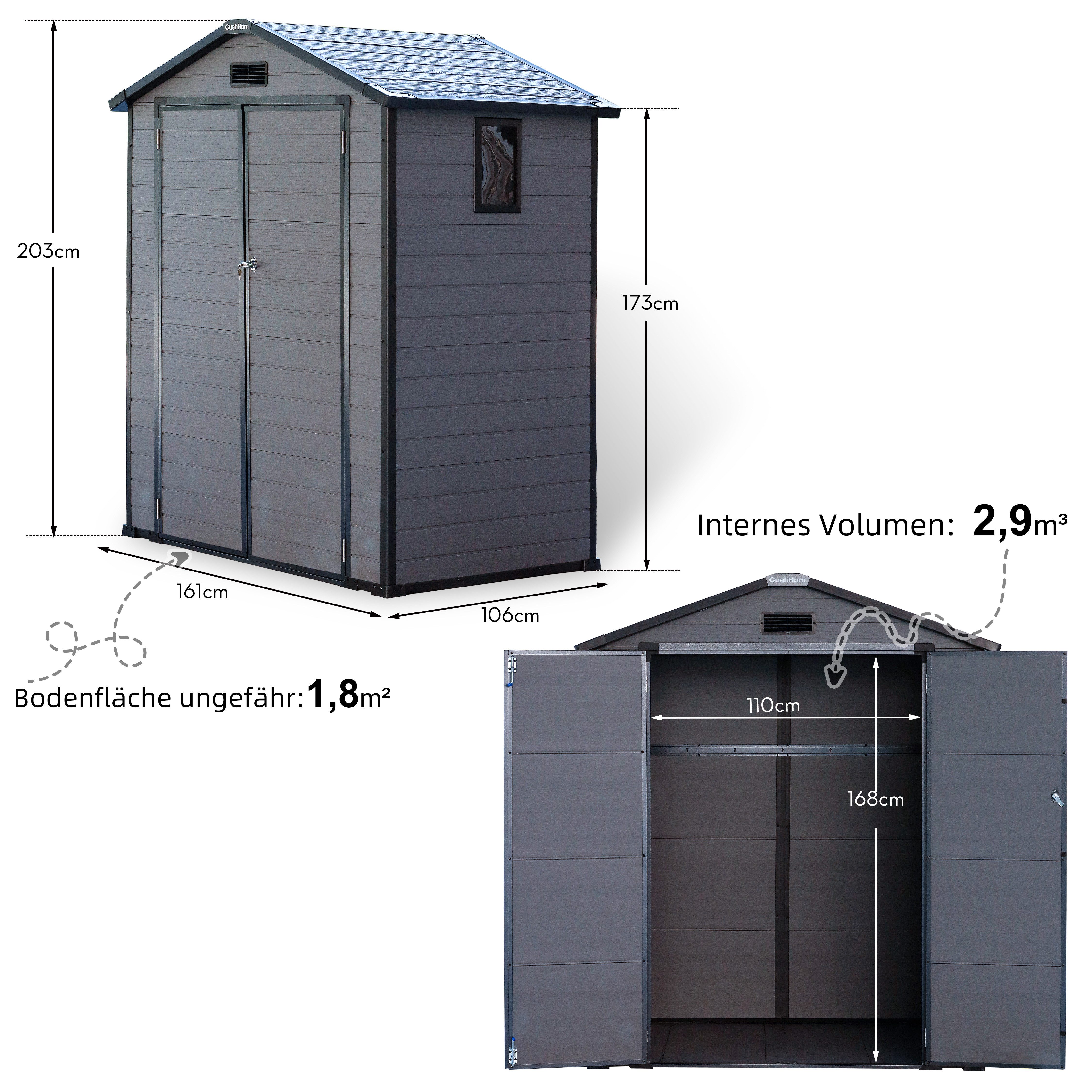 CCLIFE Gerätehaus Gerätehaus Geräteschuppen Gartenhaus Wetterfest günstig online kaufen