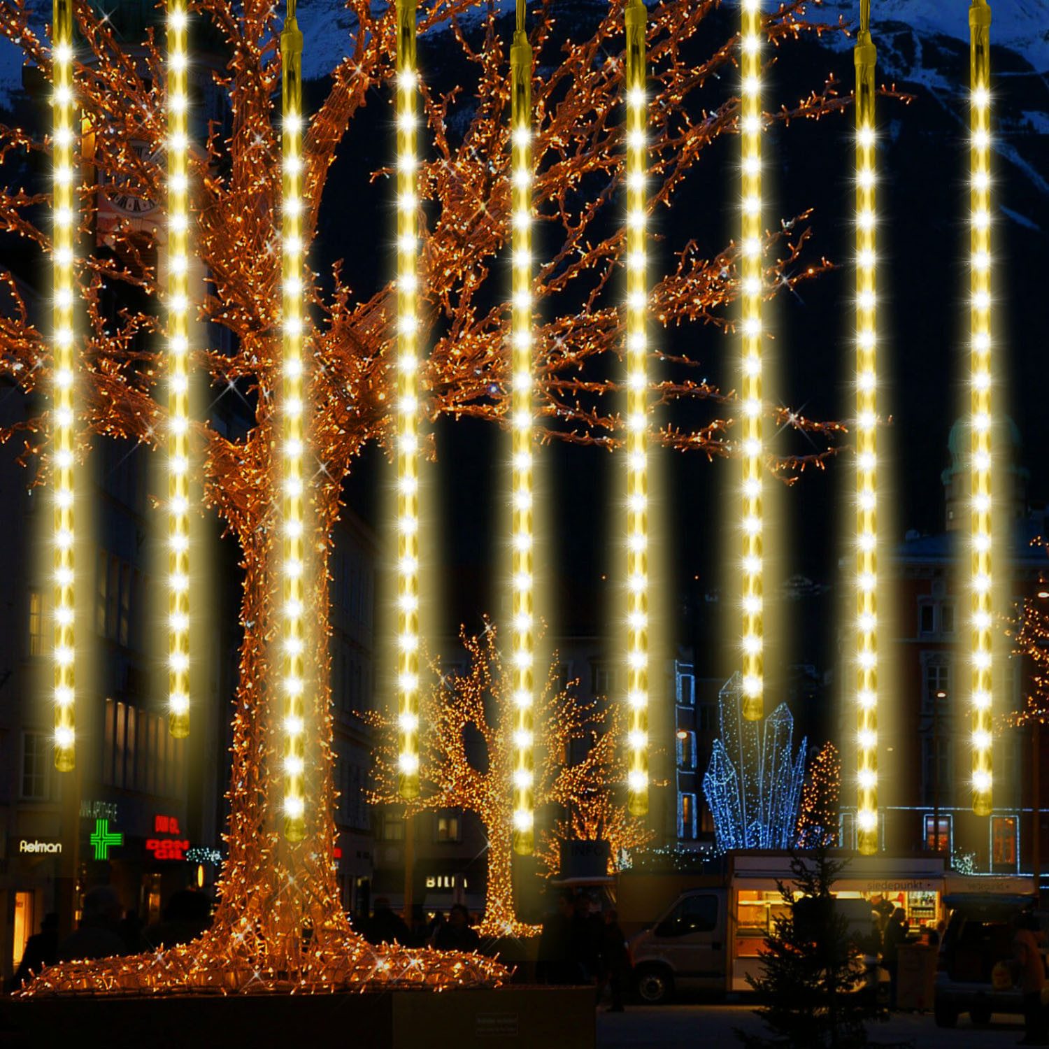 Qualra Lichterkette 30/50cm Meteorschauer Lichterkette Weihnachtsbeleuchtun günstig online kaufen