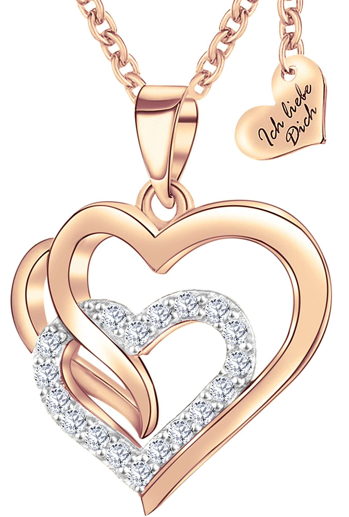Limana Herzkette 925 Silber Rose-Gold rotgold günstig online kaufen