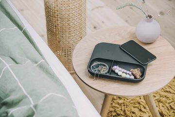 KREAFUNK wiTRAY Induktionsladegerät, schwarz Powerbank, Qi-Charging Tablet mit zwei integrierten Ladestationen