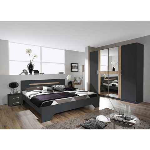 rauch Schlafzimmer-Set Rubi, (Set, 4-St), mit Schrank, Bett 180x200 cm und 2 Nachttischen