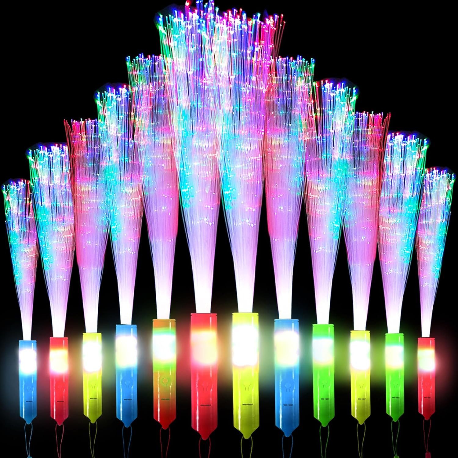 FELIXLEO LED Dekolicht 12 Stück LED Leuchtstäbe Knicklichter Party Multicolor Set