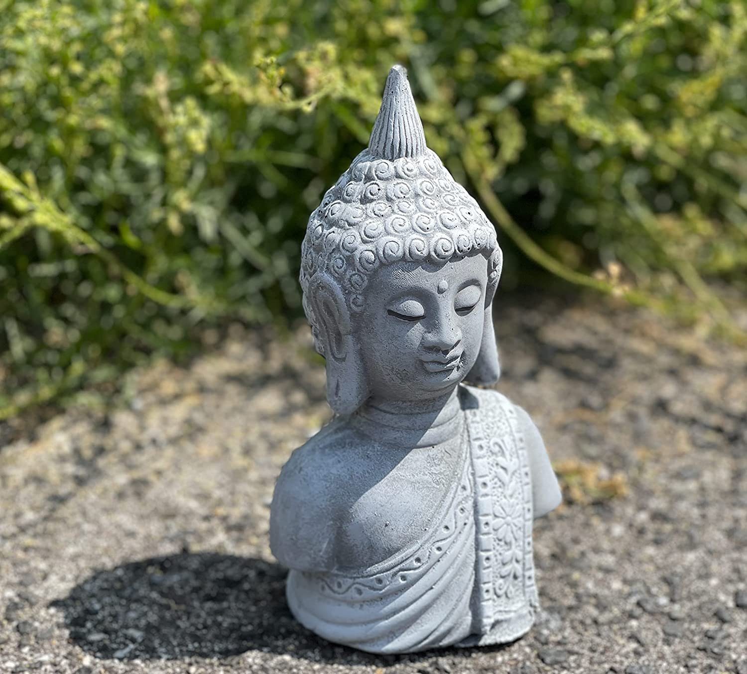 Stone and Style Gartenfigur Steinfigur Buddha/Shiva Büste kleine