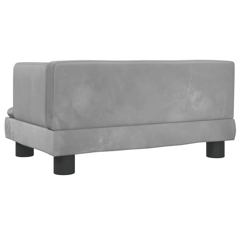 vidaXL Kindersofa Kindersofa Hellgrau 60x40x30 cm Samt Kindercouch Kindermöbel Kinderzim