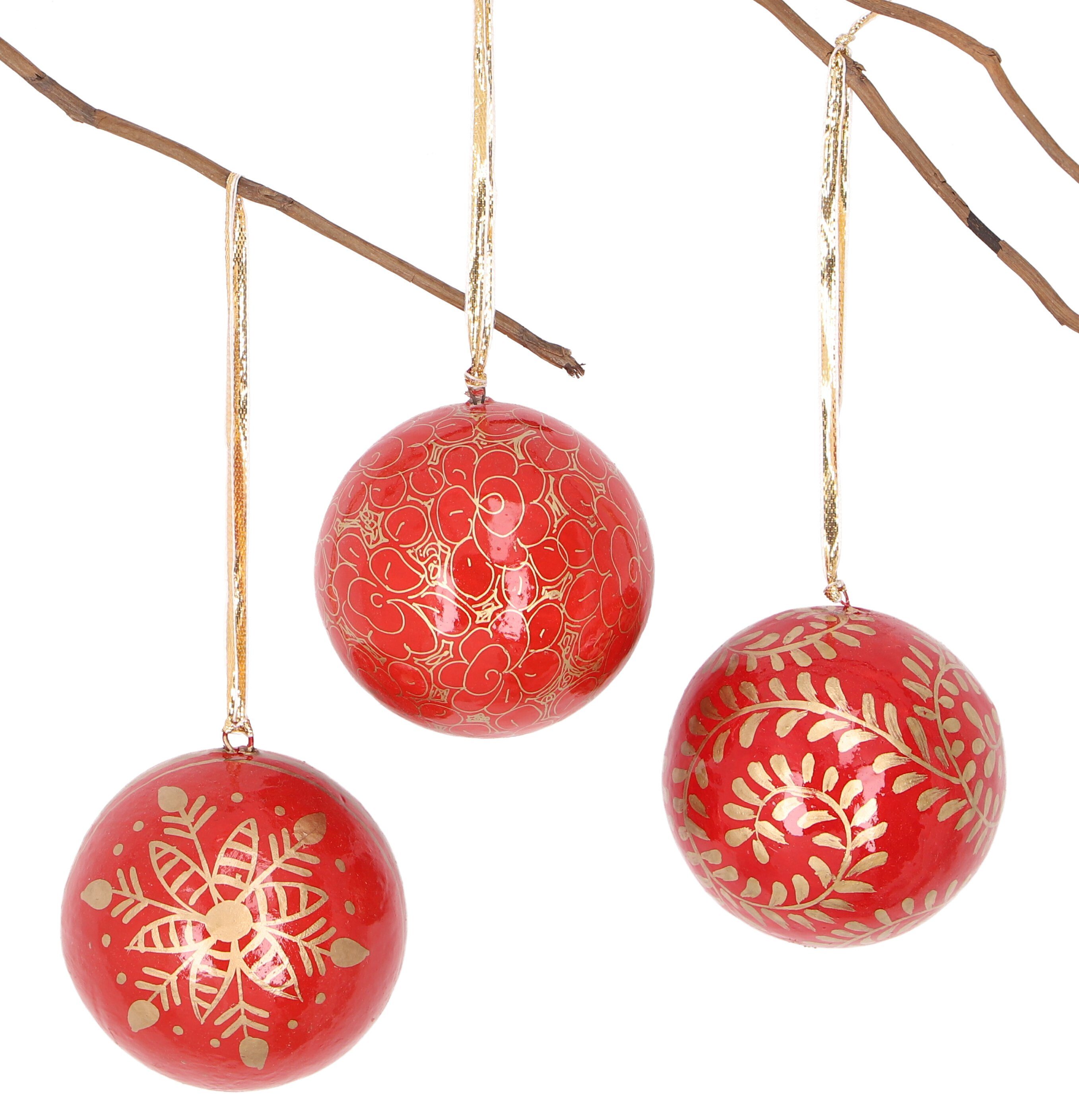 Christbaumschmuck Upcycling Weihnachtskugel 3er Geschenk Set aus..