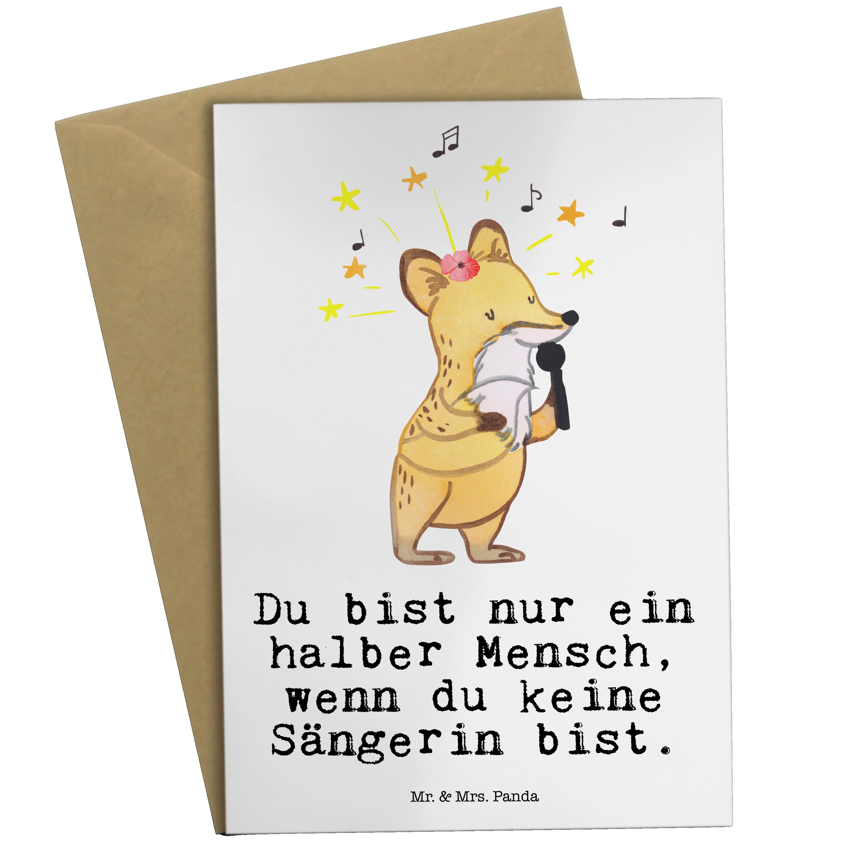 & Mrs. - Panda Geburtstagskarte, Geschenk, - Mr. Klappka Sängerin Herz mit Grußkarte Karte, Weiß