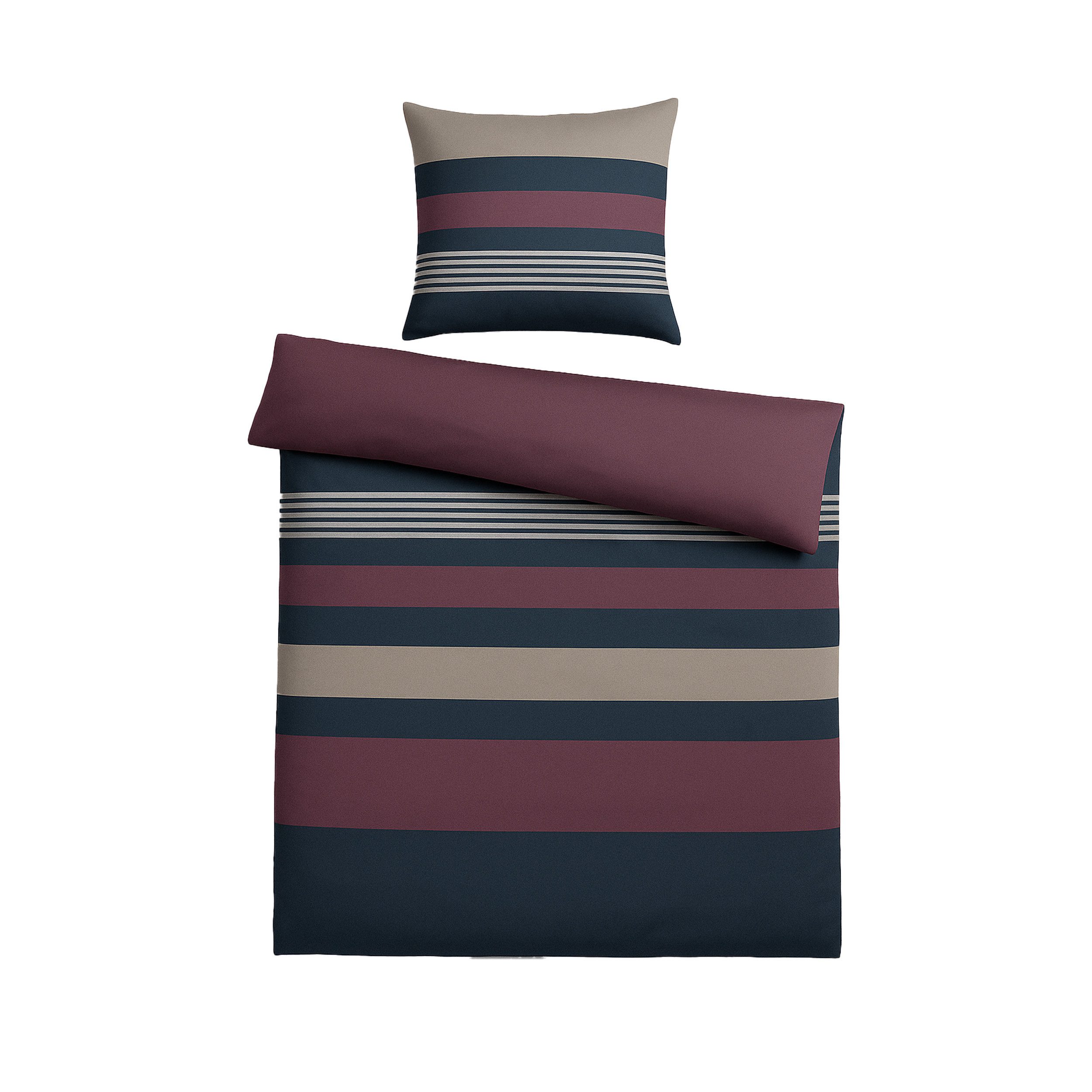 Casa Colori Bettwäsche Kuschelige Flanell Bettwäsche 135x200cm gestreift, B günstig online kaufen