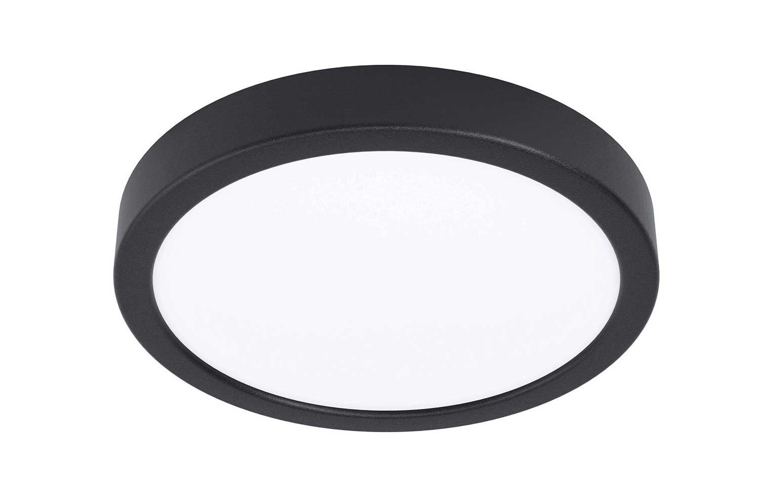 LED Deckenleuchte FUEVA, 1-flammig, Ø 28 cm, Schwarz, Stahl