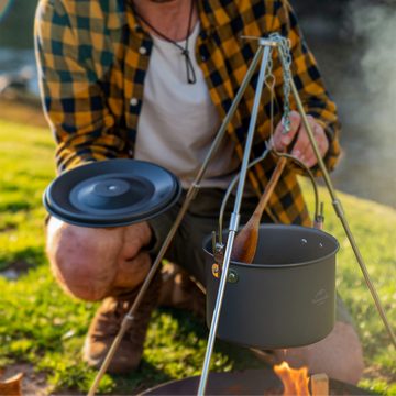 Naturehike Suppentopf Tragbarer Hängetopf, Camping Kochgeschirr mit Deckel, Aluminiumoxid, Tragbares Kochset, Hochwertige Materialien