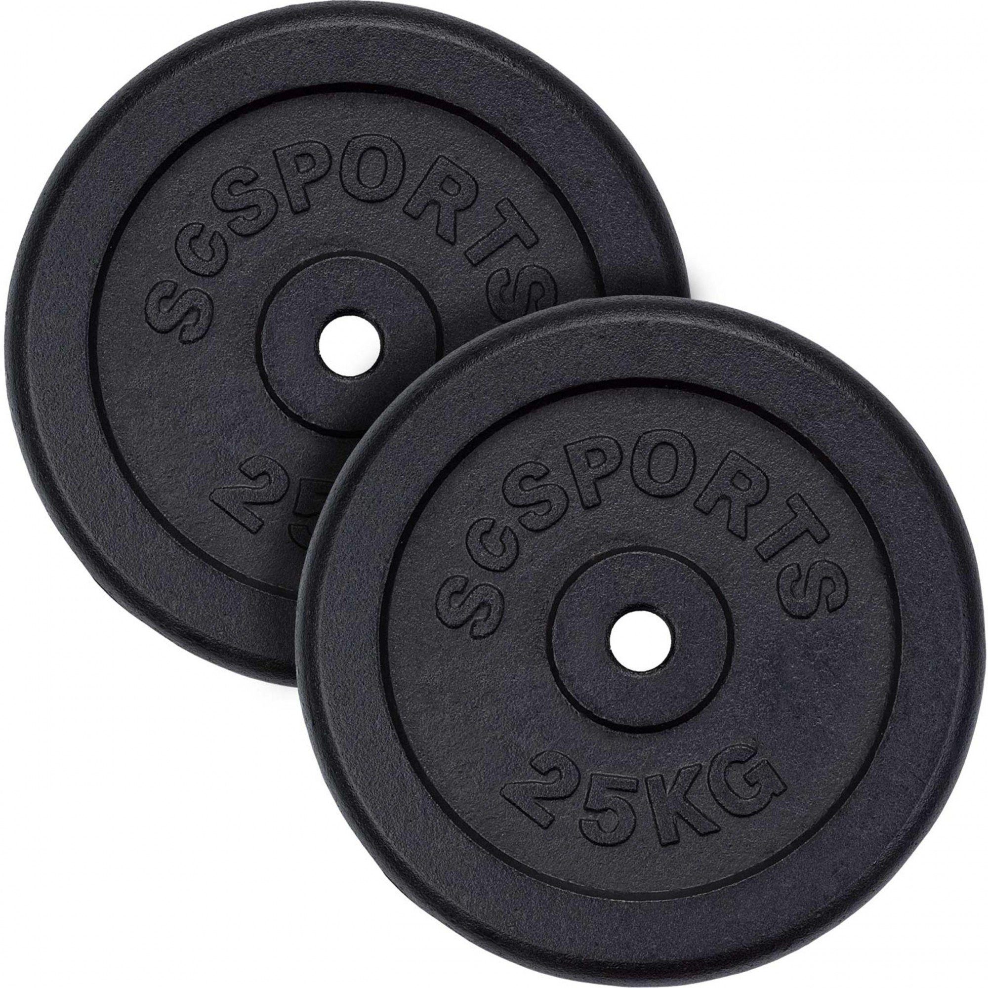 kg (10000102-tlg) Gewichte, 50 Gewichtsscheiben Hantelscheiben 30mm Ø Gusseisen ScSPORTS® Set