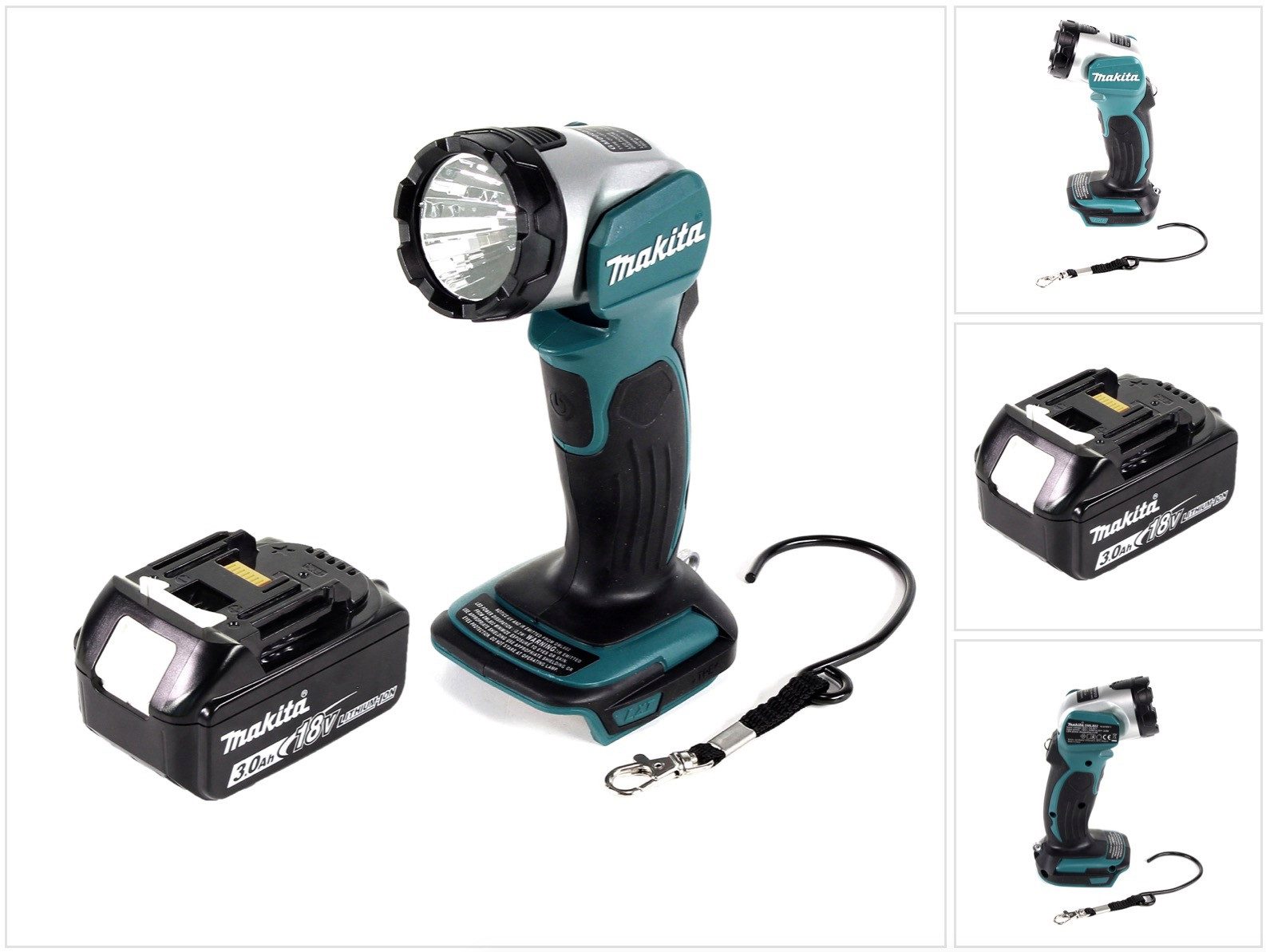 Makita Baustrahler DML 802 F1 Akku Lampe 18 V Li-Ion für 14,4 und 18 V Akku + 1 x 3,0 Ah