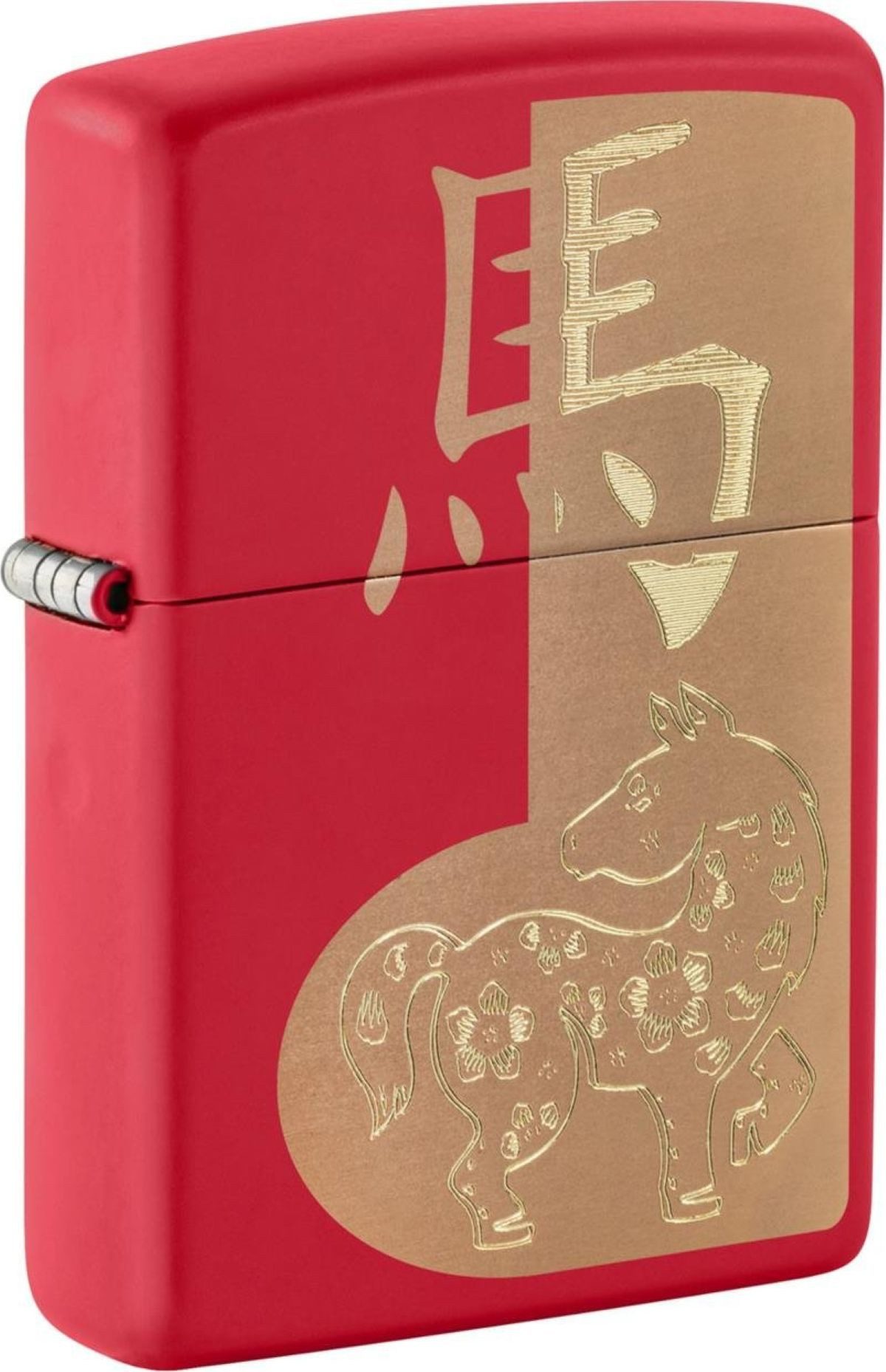 Zippo Feuerzeug rot matt gelasert Year of the Horse 2026 Jahr des Pferdes, das Original made in USA