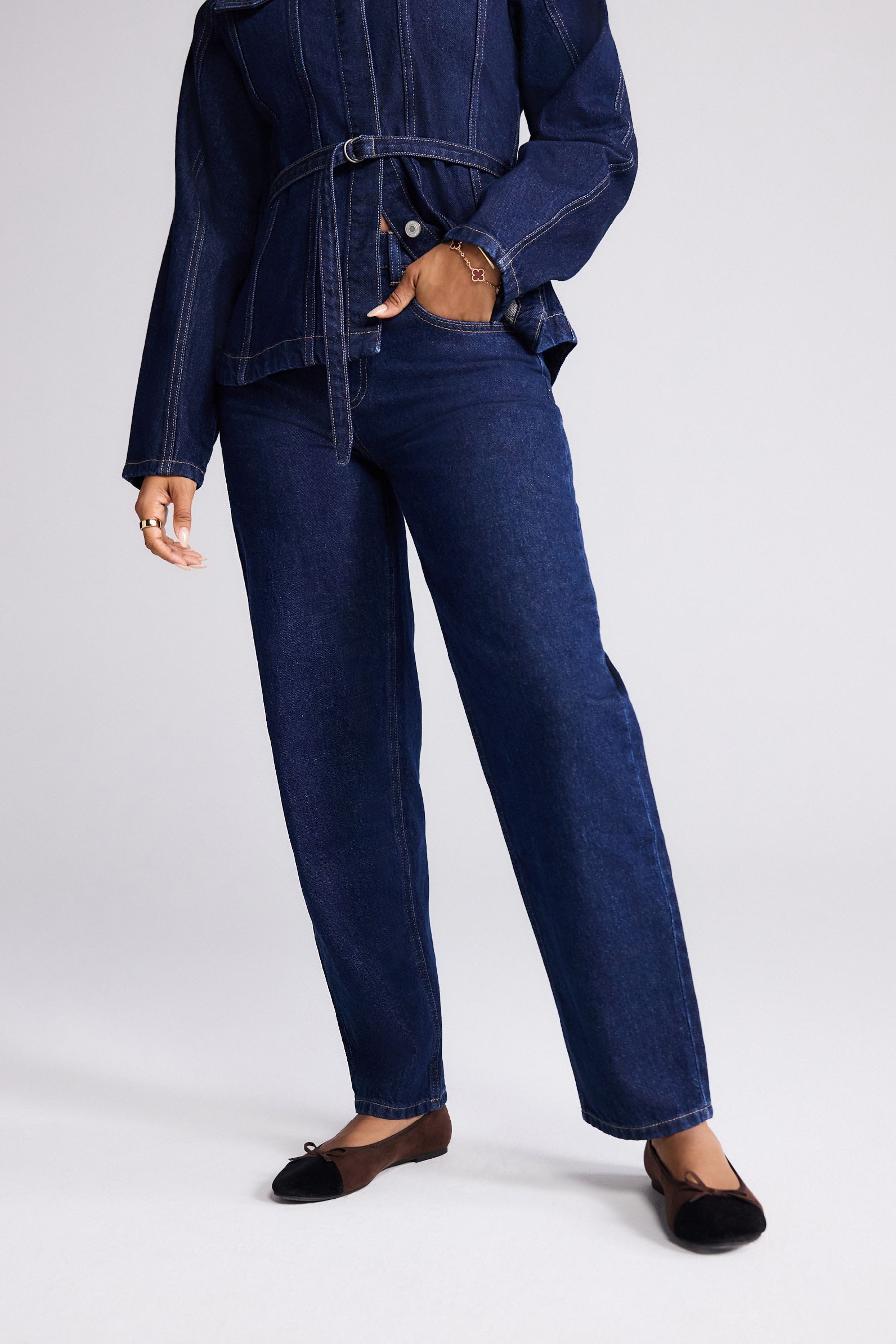 Next Weite Jeans Jeans mit Barrel-Leg aus 100 % Baumwolle (1-tlg)
