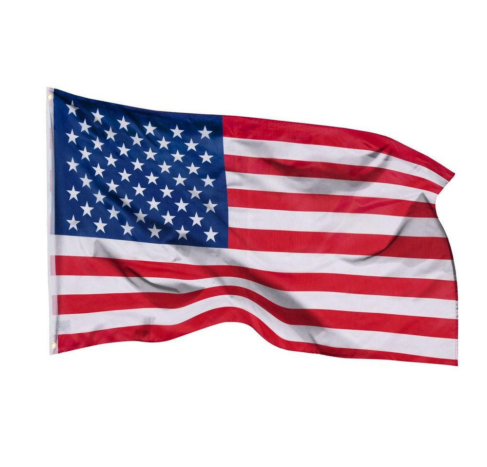 PHENO FLAGS Flagge USA Flagge 90 X 150 cm Amerika Fahne (Hissflagge für Fahnenmast), Inkl. 2 Messing Ösen